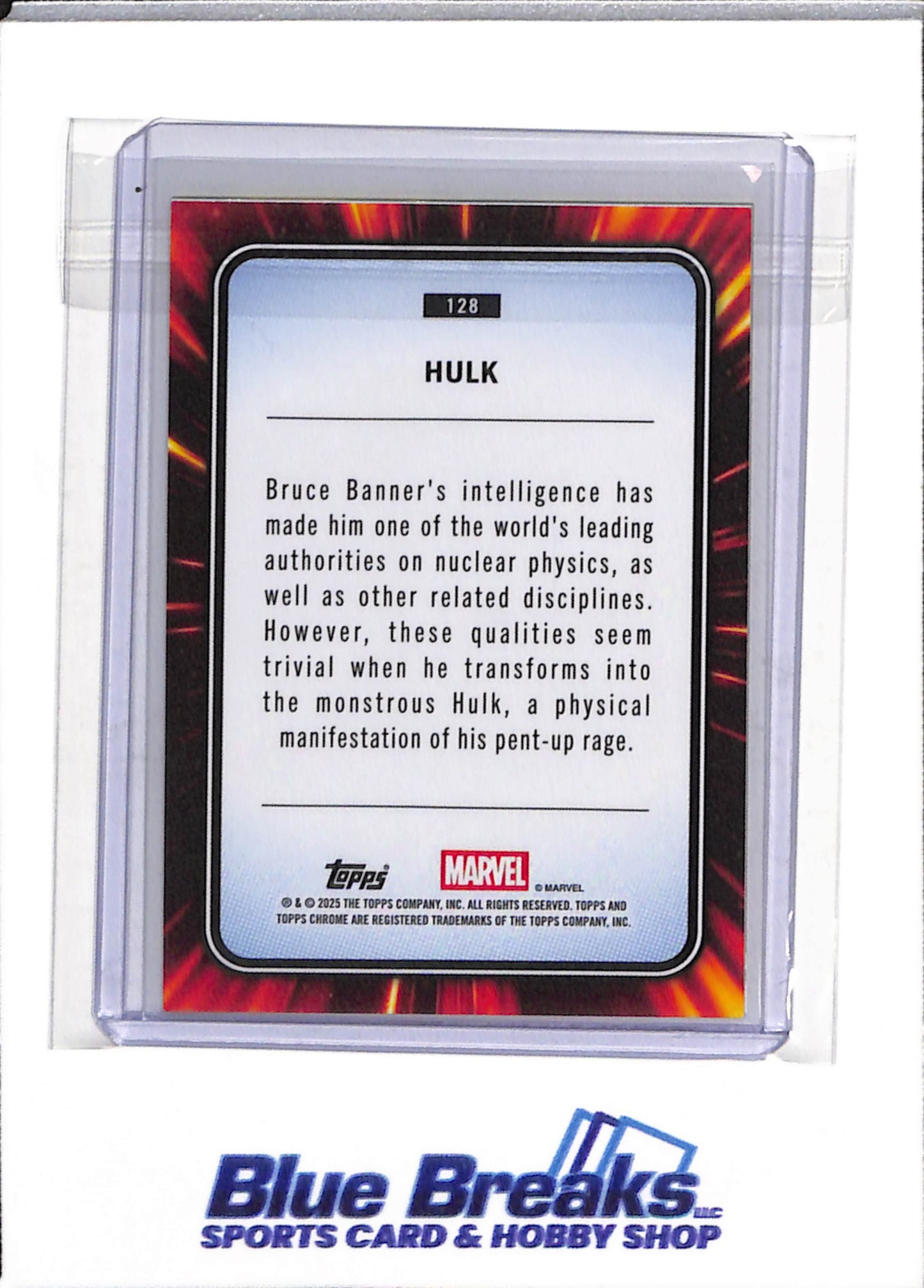 2025 Topps - Chrome - Marvel - Yellow Foil - Hulk - #128 - drop