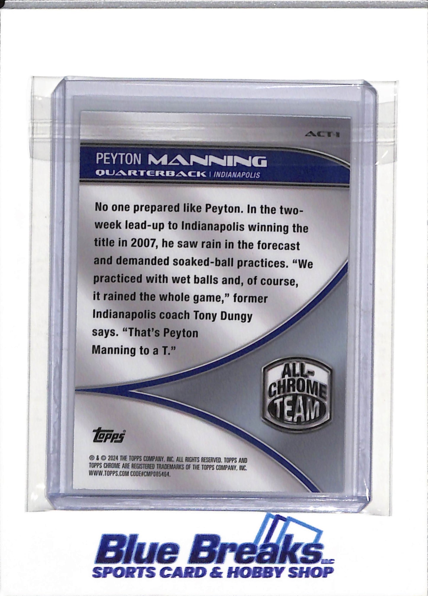 2024 Topps - All-Chrome Team - Green Foil - Peyton Manning - 43/99 - #ACT-1 - Football - Colts - drop