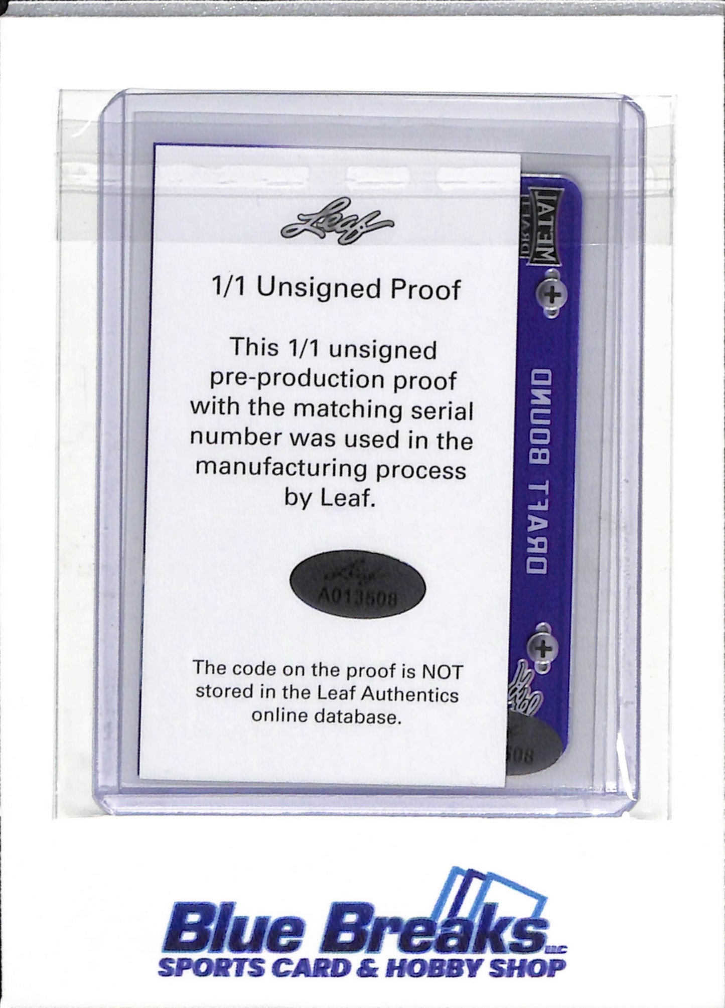 2022 Leaf - Metal Draft - Draft Bound - Unsigned Proof - Jahan Dotson - 1/1 - A013508 - drop