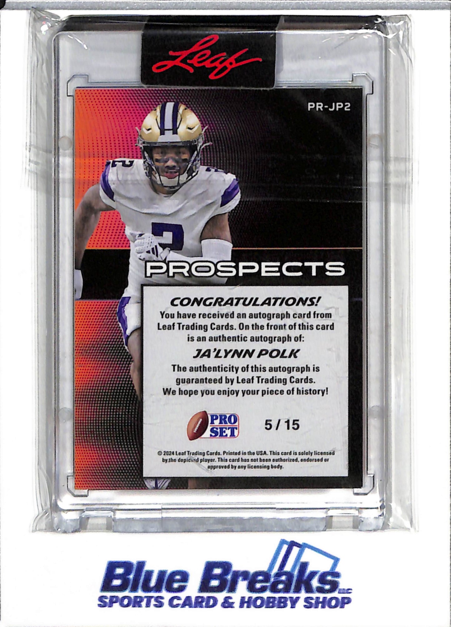 2024 Leaf - Prospects - Pro Set - 3D - Ja'Lynn Polk - 5/15 - #PR-JP2 - Football - Saints - drop