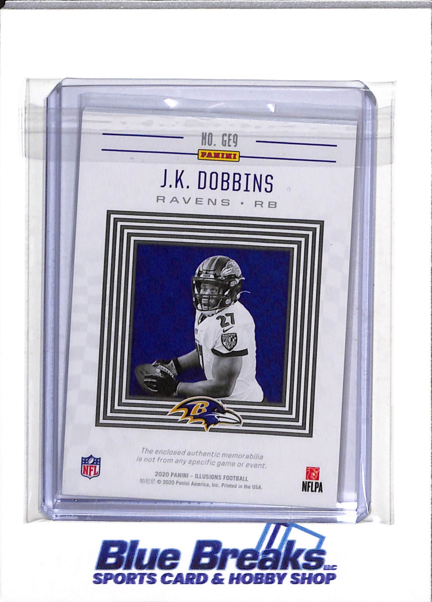 2020 Panini - Illusions - Oil Spill Relic - Great Expectations - J.K. Dobbins - #GE9 - Football - Ravens - drop