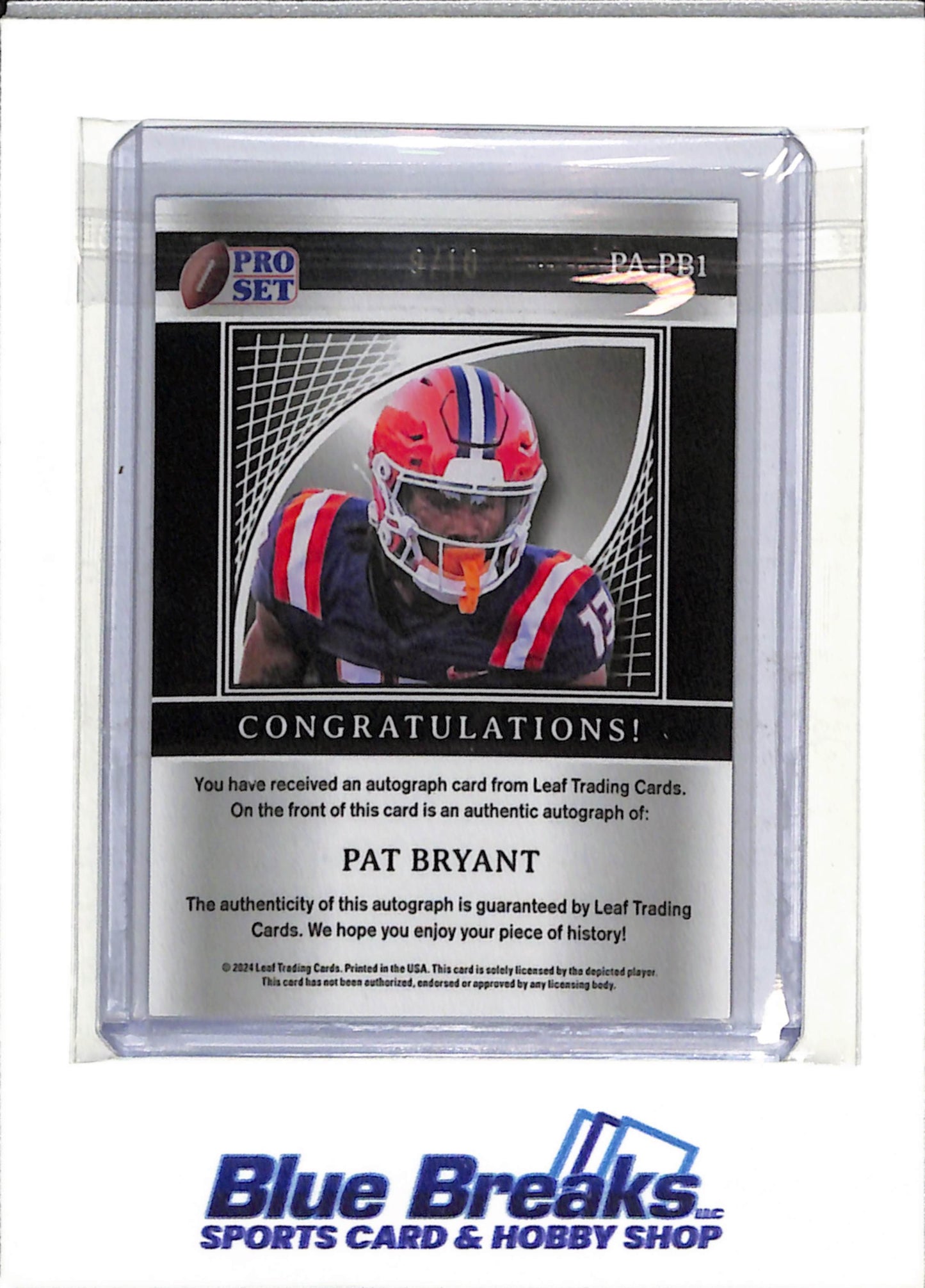 2024 Leaf - Pro Set - Auto - Pat Bryant - 9/10 - #PA-PB1 - Football - Broncos - drop