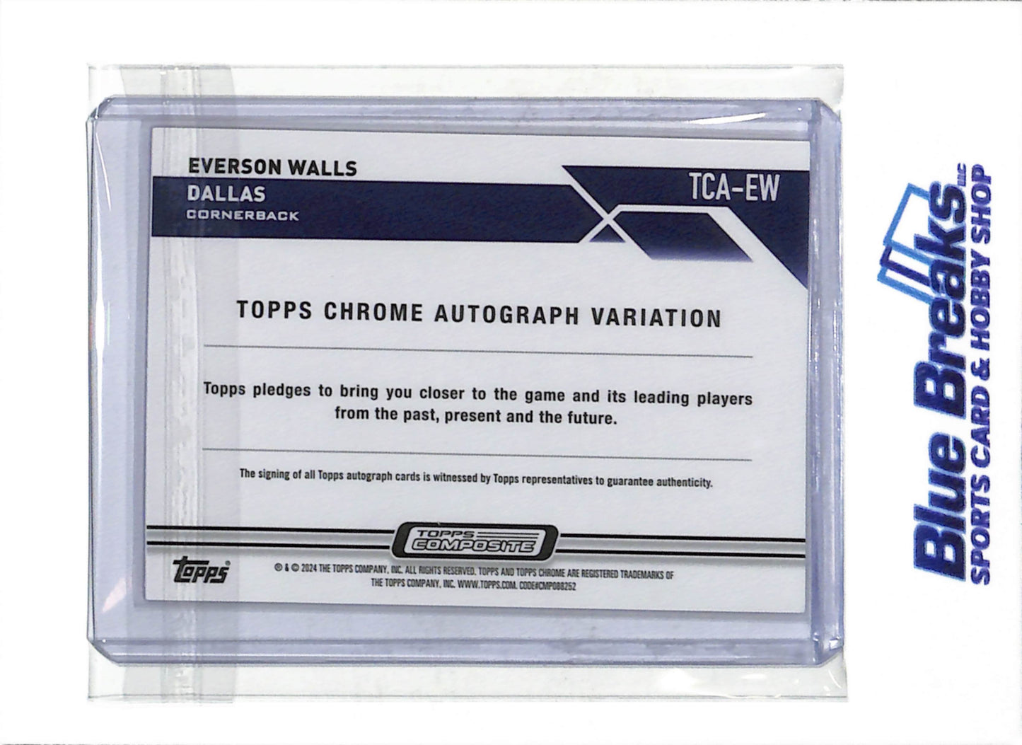 2024 Topps - Chrome- Auto - Purple Sparkle - Everson Walls - 124/199 - #TCA-EW - Football - Cowboys