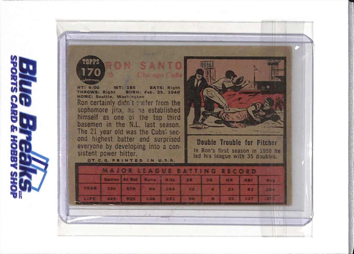 1962 Topps - Ron Santo - #170 - Baseball - Cubs