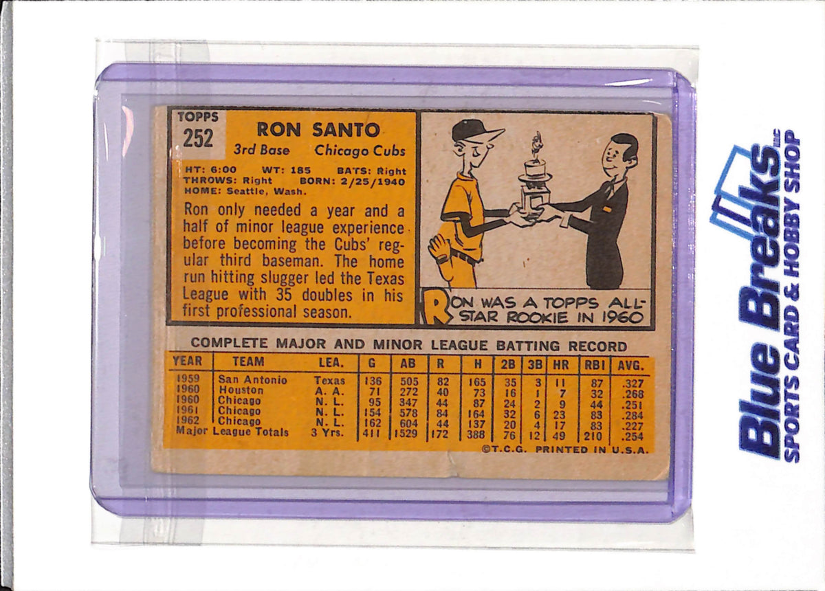 1963 Topps - Ron Santo - #252 - Baseball - Cubs