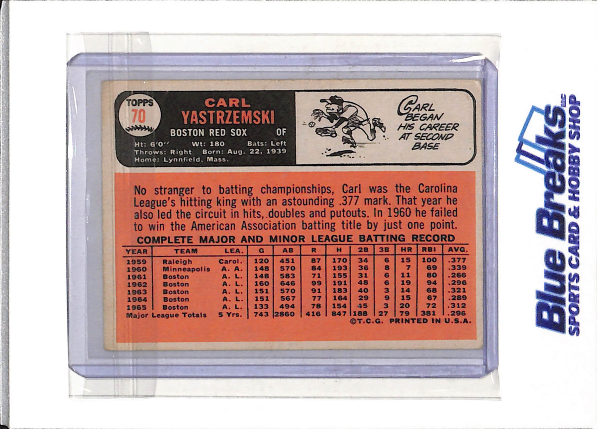 1966 Topps - Carl Yastrzemski - #70 - Baseball - Red Sox