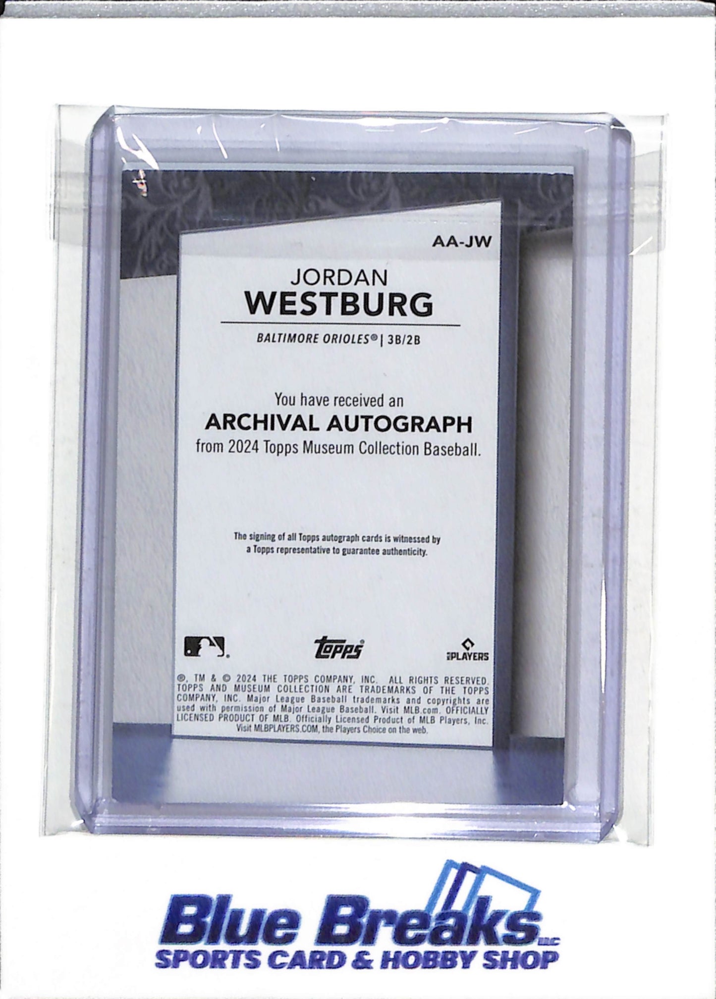 2024 Topps - Archival Autograph - Rookie Card - Jordan Westburg - 59/99 - #AA-JW - Baseball - Orioles - drop