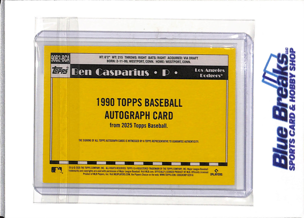 2025 Topps - 35th Anniversary - Auto - Rookie Card - Ben Casparius - #90B2-BCA - Baseball - Dodgers