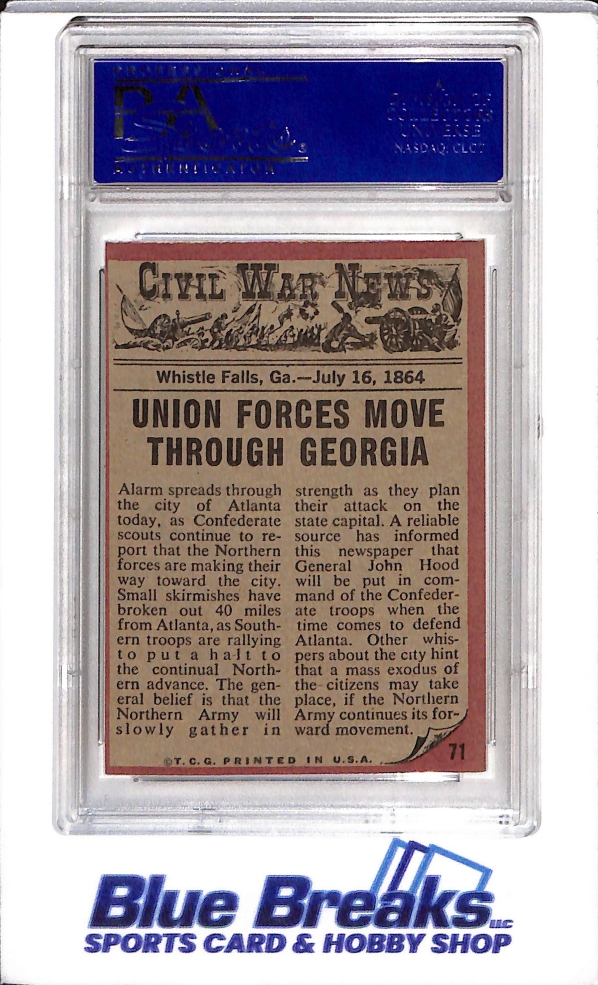 1962 Civil War News - No Escape - #71 - PSA 7