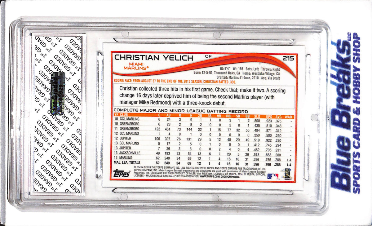 2014 Topps - Chrome All-Star - Rookie Cup - Christian Yelich - MINT 10 - #215 - Baseball - Marlins