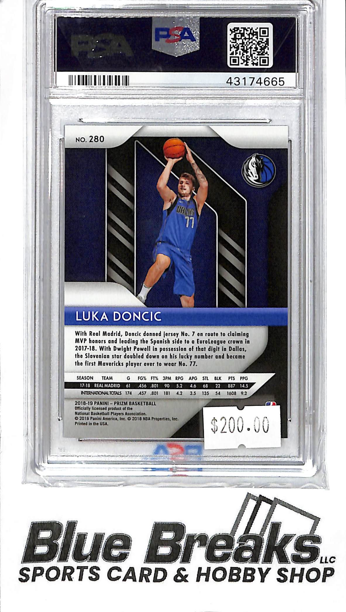 2018 Panini Prizm - Luka Doncic - #280 - basketball - PSA 10 - Mavericks