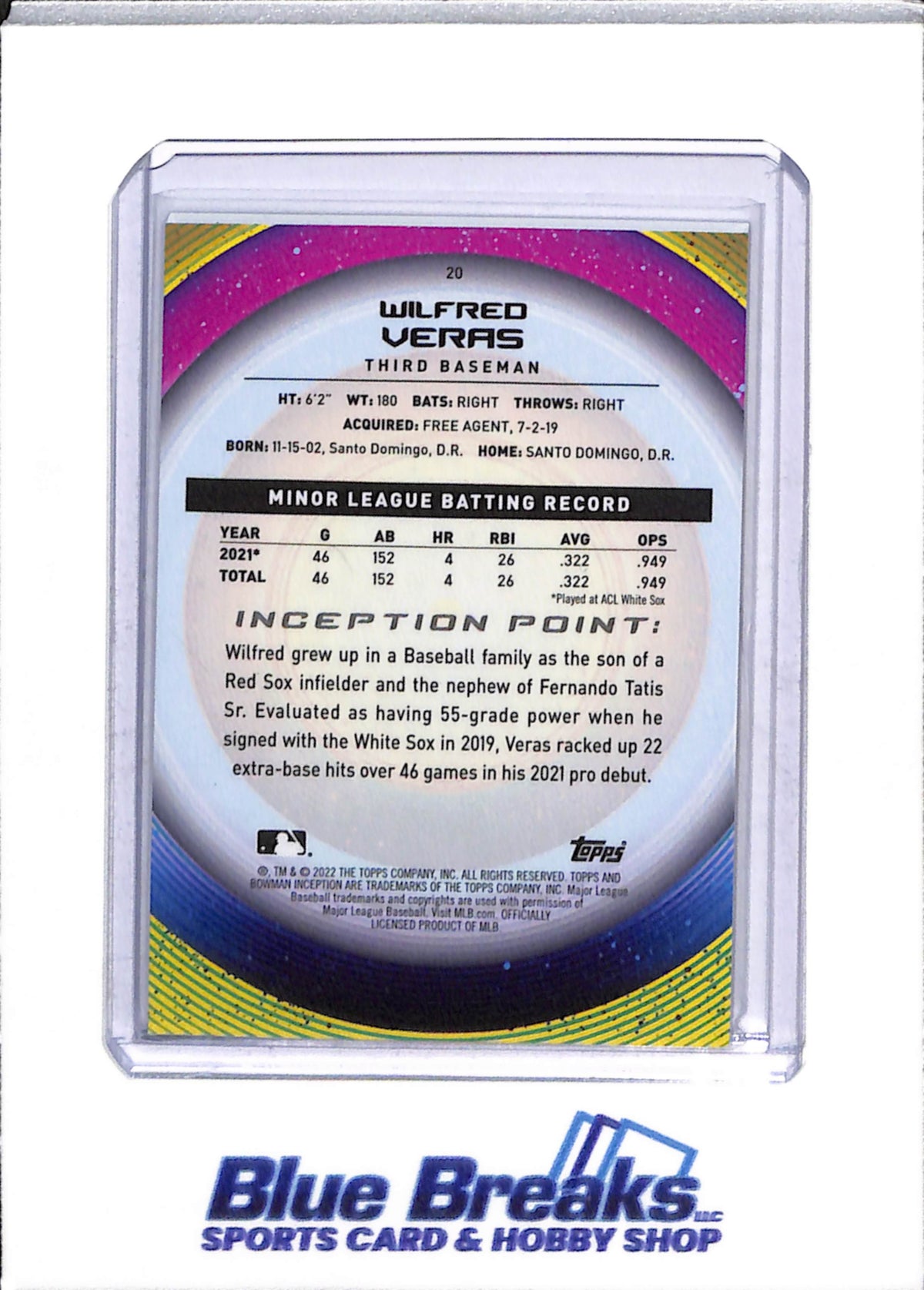 2022 Topps - Bowman - Inception - Wes Kath - Auto - 158/250 - Erick Hernandez - Auto - 40/99 - Norge Vera - Auto - 51/75 - Wilfred Veras - 34/50 - Baseball - White Sox