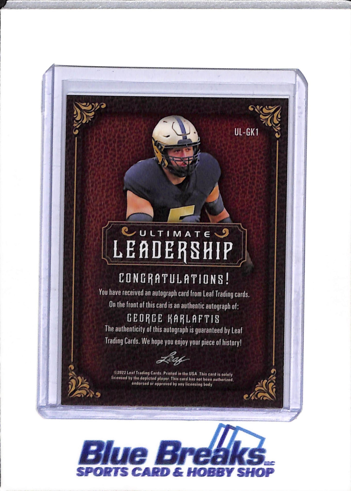 2022 Ultimate Leaf Draft - Ultimate Leadership - Auto - George Karlaftis - 5/75 - #UL-GK1 - Football - Chiefs
