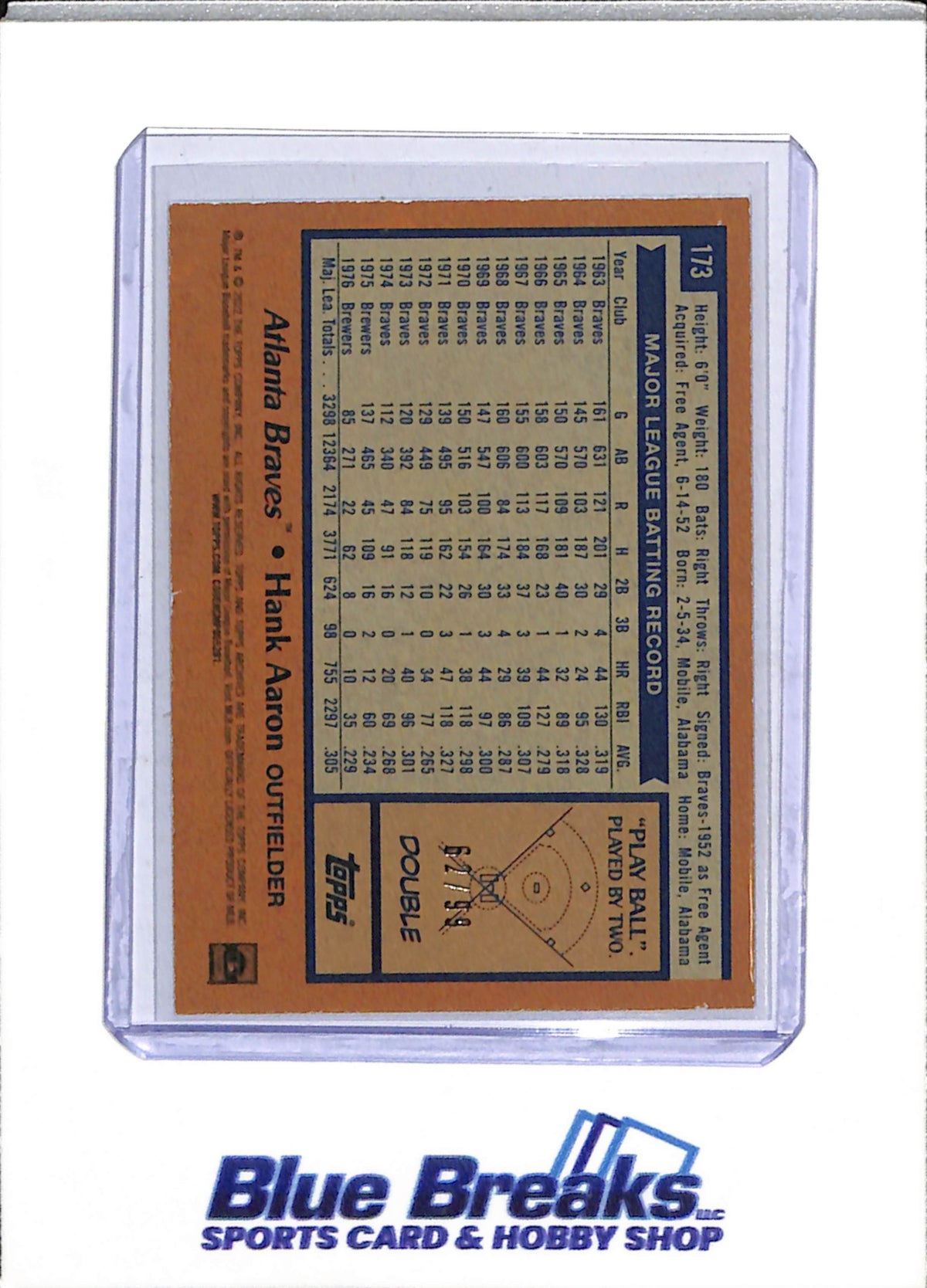 2022 Topps - 1978 Variation - Hank Aaron - 62/99 - #173 - Baseball - Braves