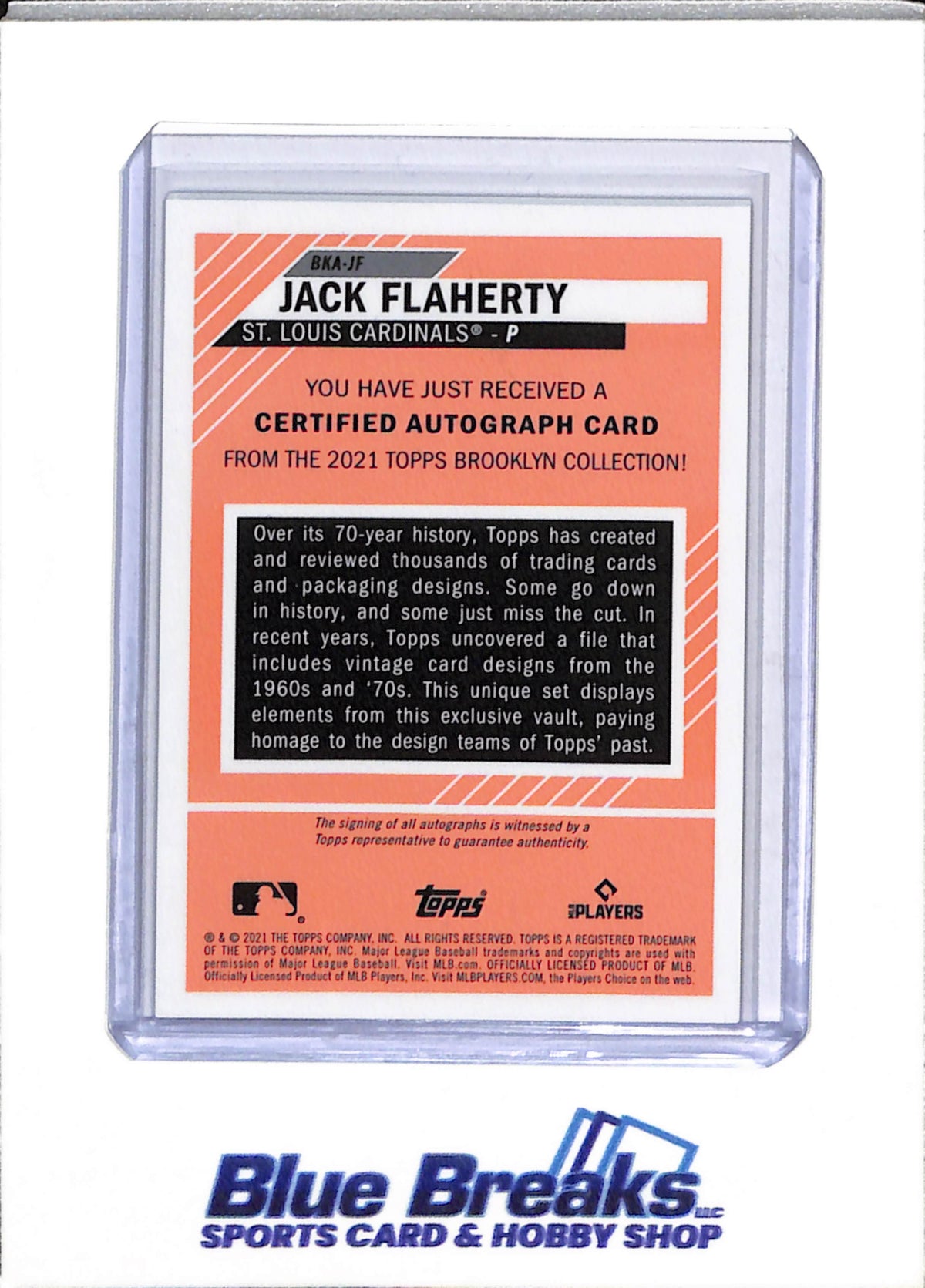 2021 Topps - Brooklyn Collection - Auto - Jack Flaherty - 06/75 - #BKA-JF - Baseball - Cardinals