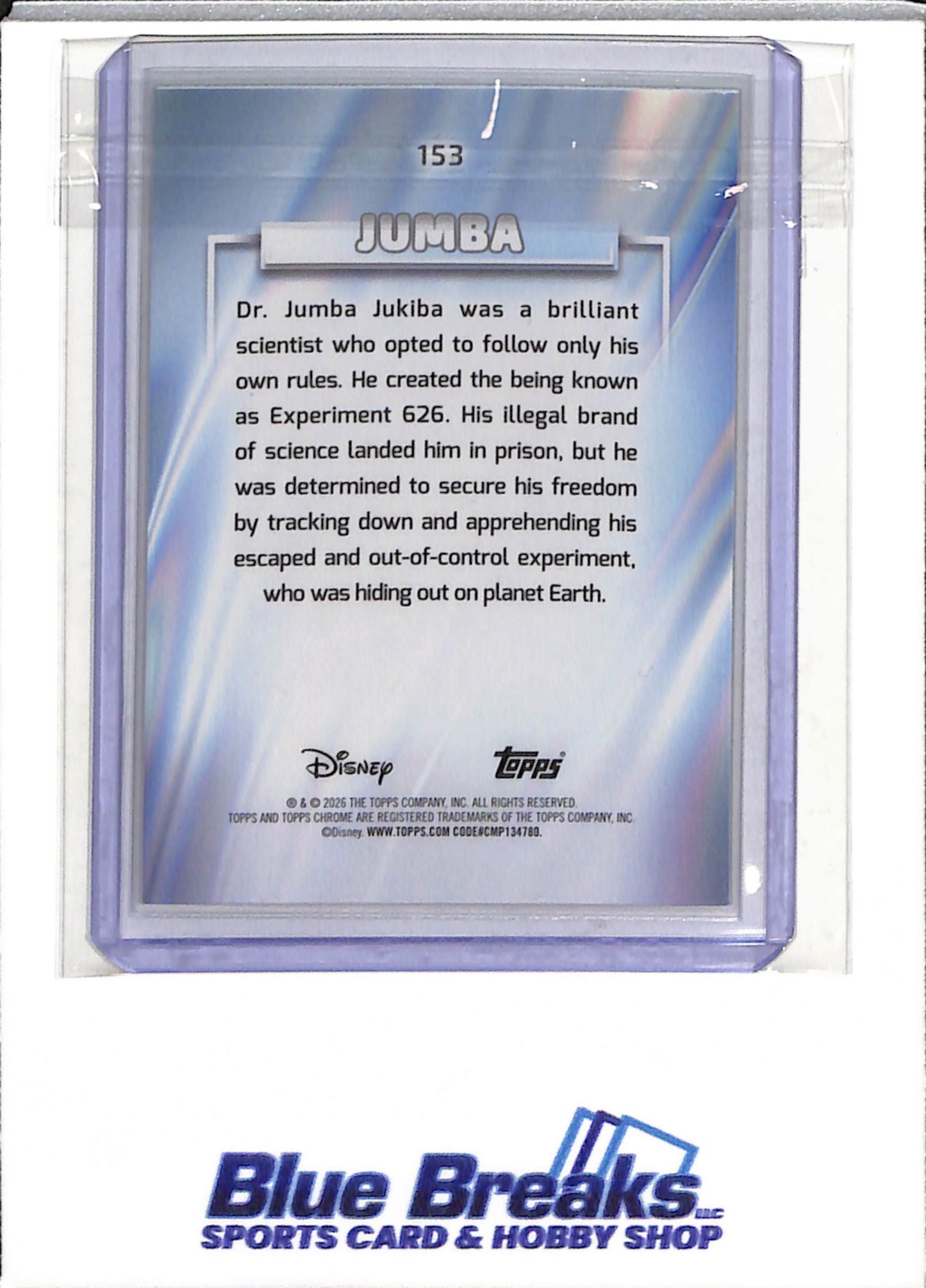 2026 Topps - Disney Chrome - Green and Yellow Wave - Jumba - 134/225 - #153 - drop