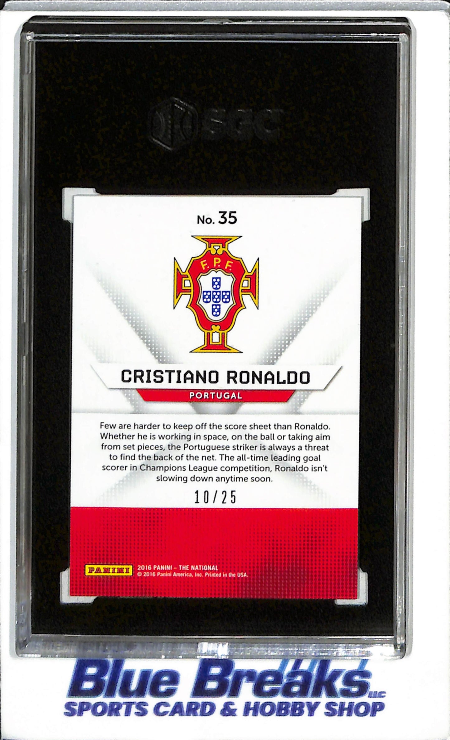 2016 Panini - The National - Cracked Ice - Cristiano Ronaldo - SGC 10 - 10/25 - #35 - Soccer - Portugal