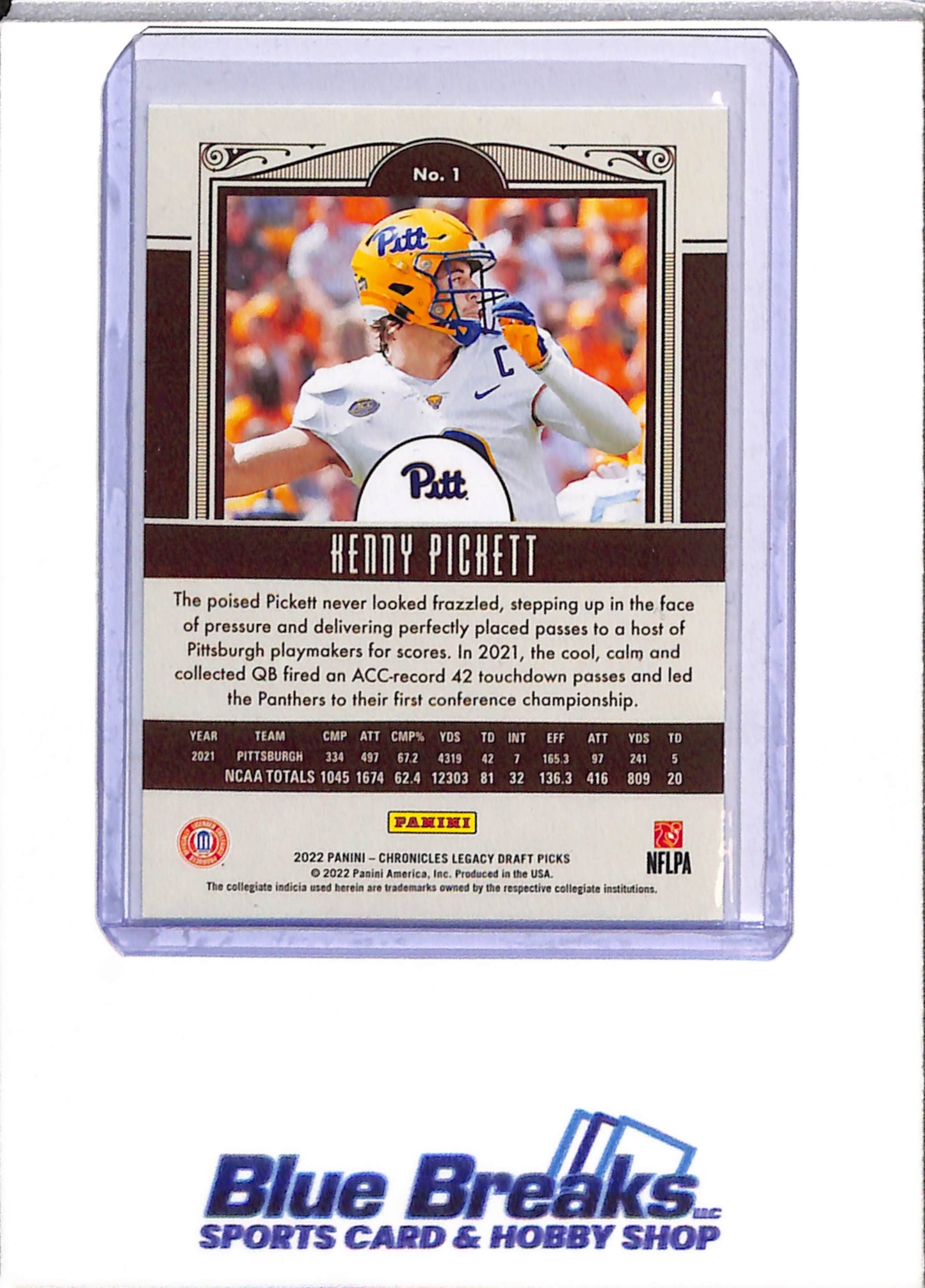 2022 Panini - Chronicles - Legacy - Draft Picks - Rookie Card - Kenny Pickett - #1 - Football - Steelers