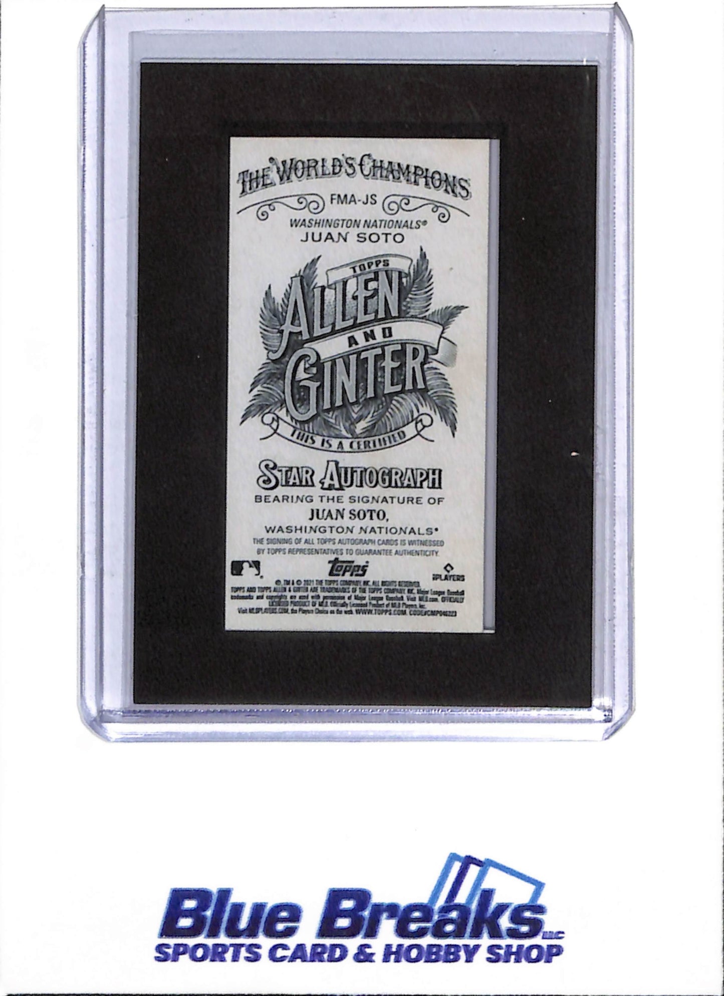2021 Allen & Ginter - Auto - Juan Soto - 17/25 - #FMA-JS - Baseball - Nationals