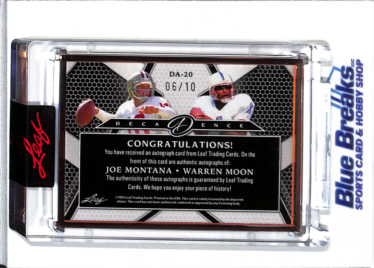 2022 Leaf - Decadence - Bronze Framed - Montana - Moon - 06/10 - #DA-20 - Football
