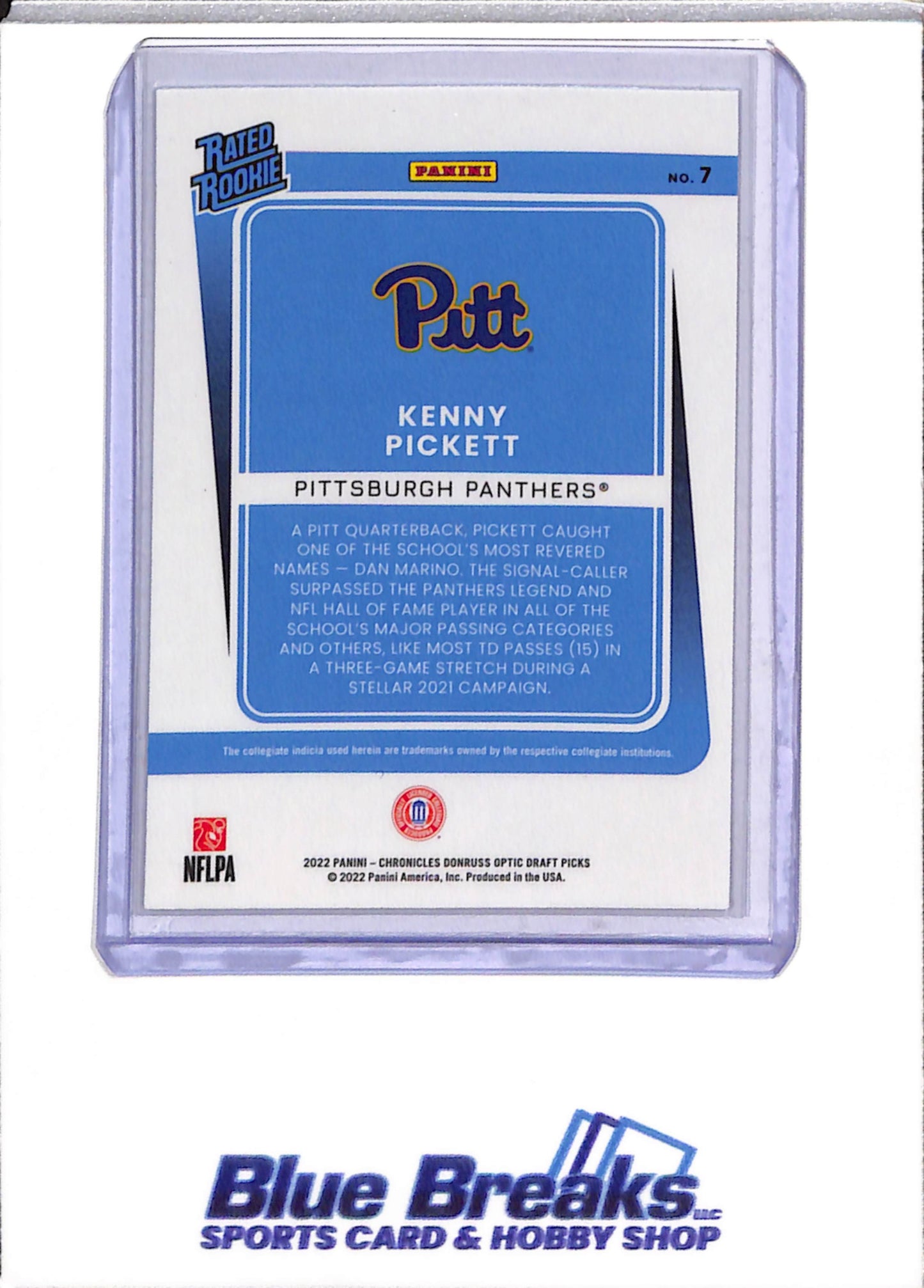 2022 Panini - Chronicles - Donruss Optic - Draft Picks - Kenny Pickett - #7 - Football - Steelers