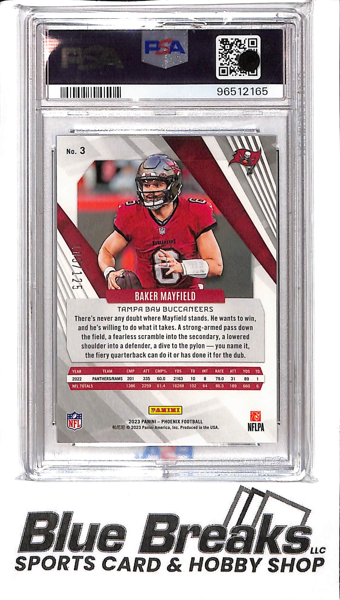 2023 Panini Phoenix - Baker Mayfield - #3 - Purple Seismic 105/125 - PSA 10 - Football - Buccaneers