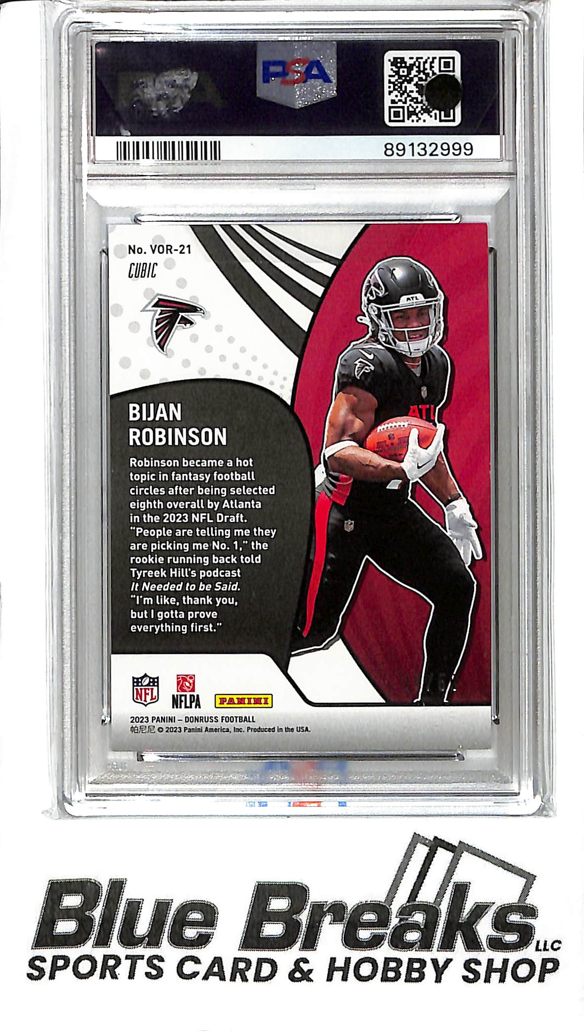 2023 Donruss - Bijan Robinson - VOR-21 - Cubic 38/50 - PSA 9 - Football - Falcons