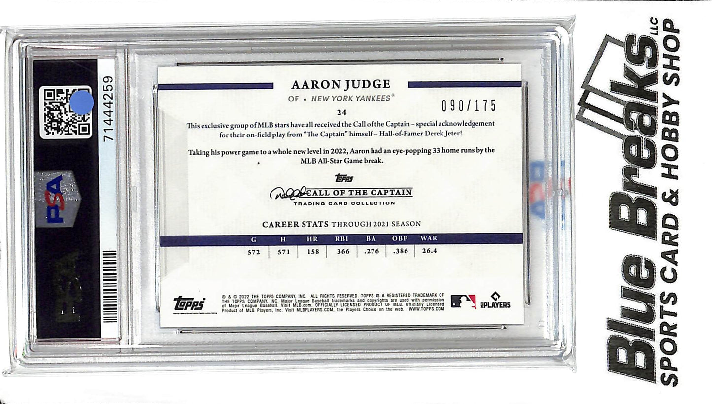 2022 Topps x Derek Jeter - Aaron Judge - #24 - Call of the Captain - 090/175 - PSA 9 - Baseball - Yankees