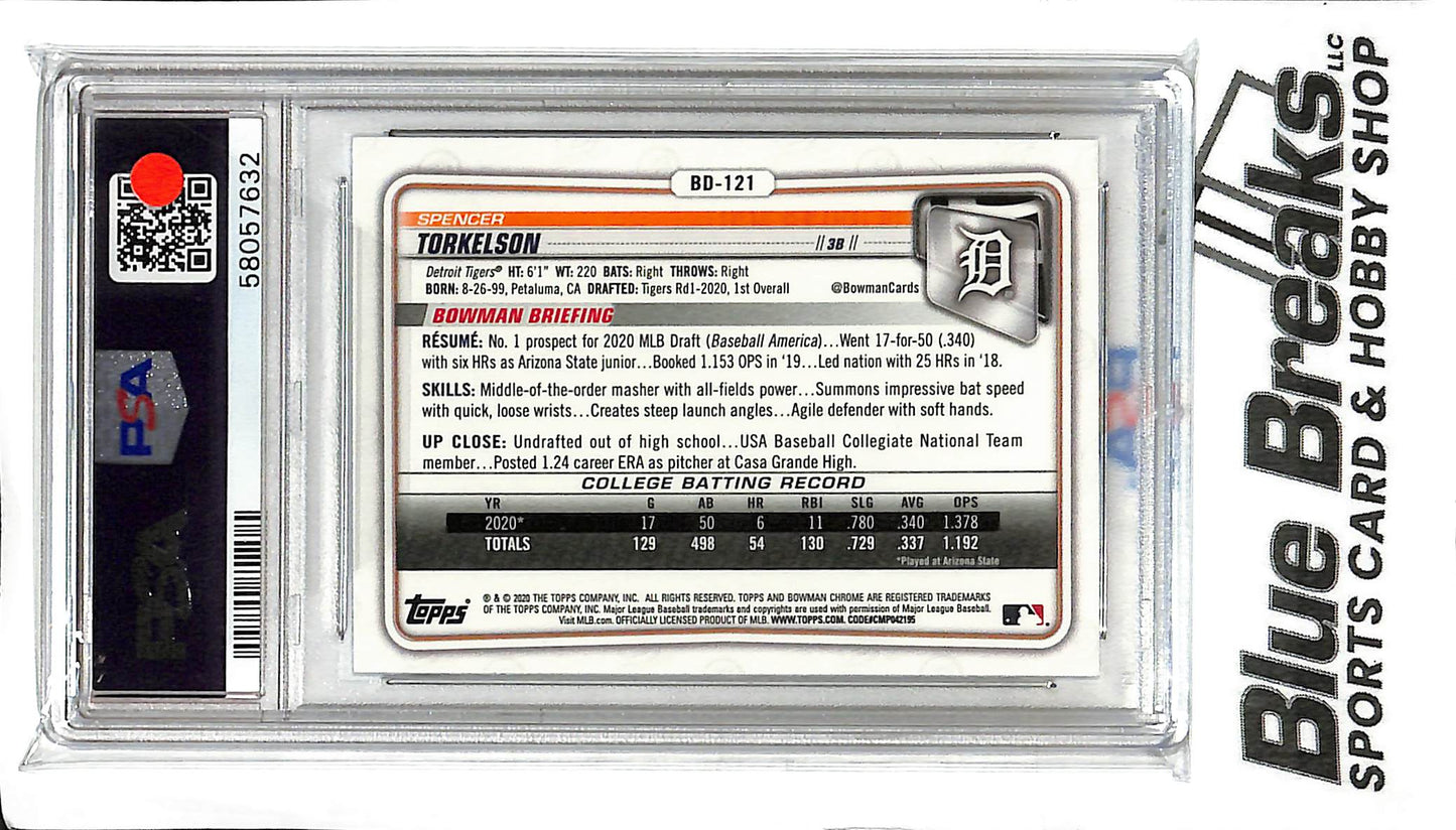 2020 Bowman Draft - Spencer Torkelson BD-121 - 1st Bowman Chrome - PSA 9 - Baseball - Tigers