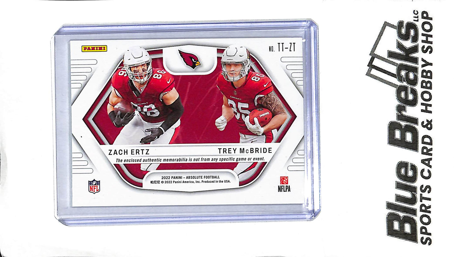 2022 Panini Absolute - Zach Ertz Trey McBride - Team Tandem TT-ZT 17/25 - Football - Cardinals