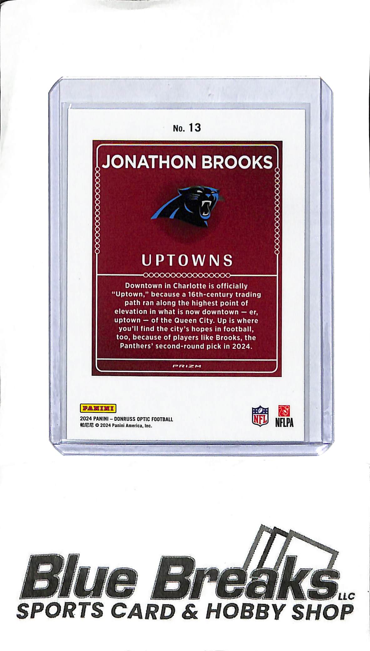 2024 Donruss Optic - Jonathon Brooks - Uptowns #13 - Rookie - Case Hit - Football - Panthers