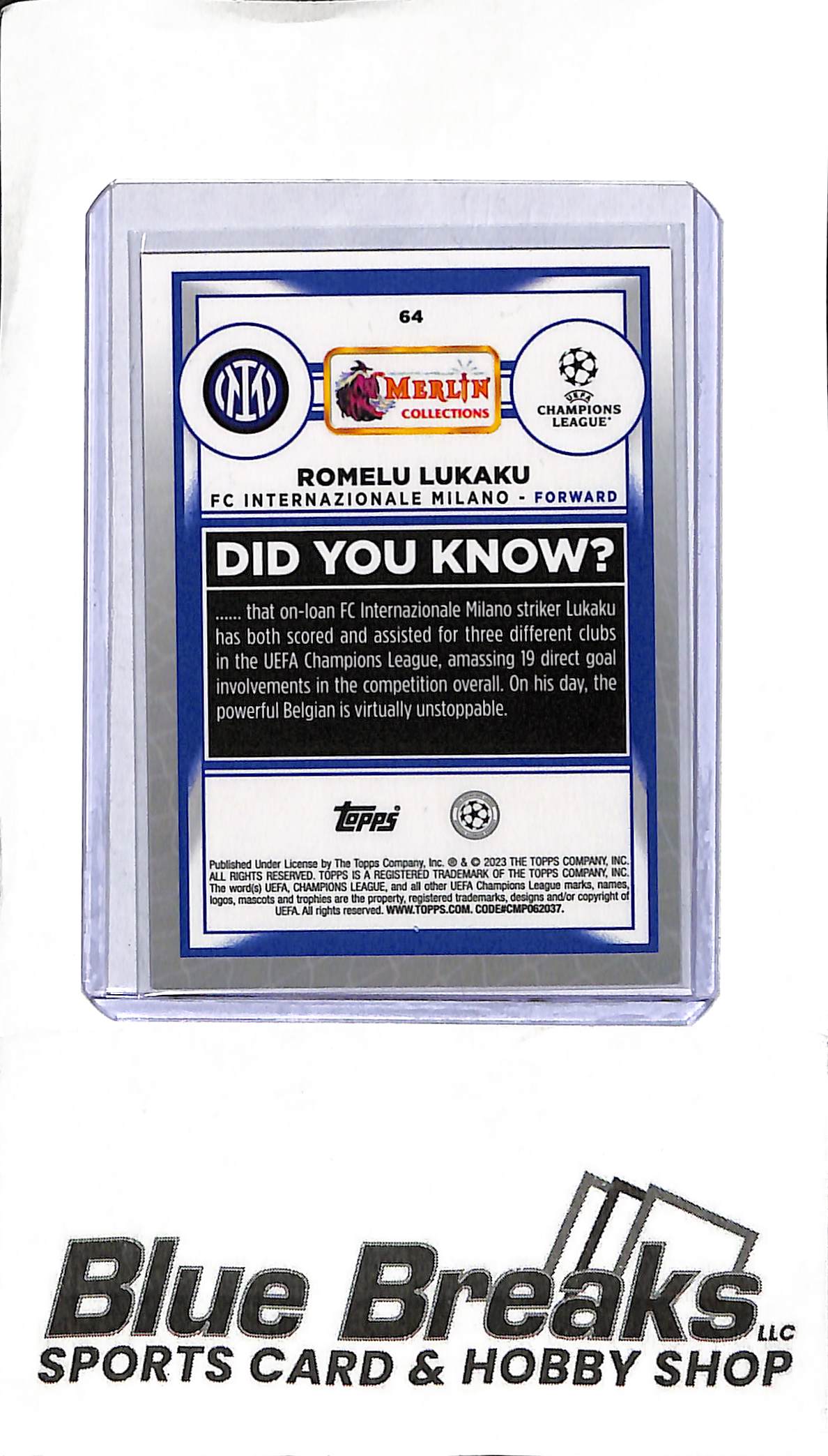 2023 Topps Merlin Champions League - Romelo Lukaku #64 - Magenta 072/275 - Soccer - FC Internazionale Milano