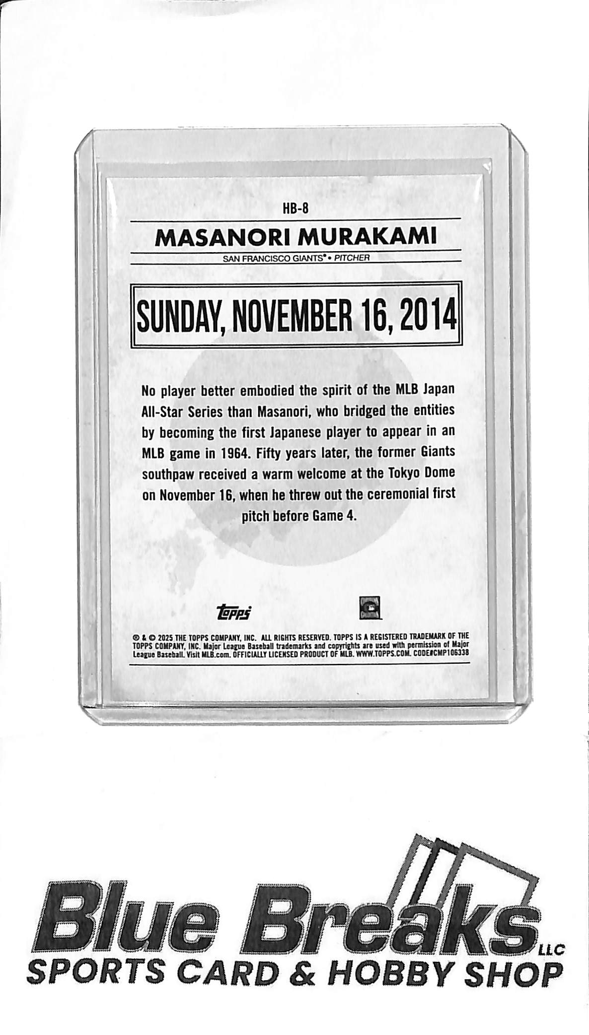 2025 Topps - Masanori Murakami HB-8 - Baseball - Giants