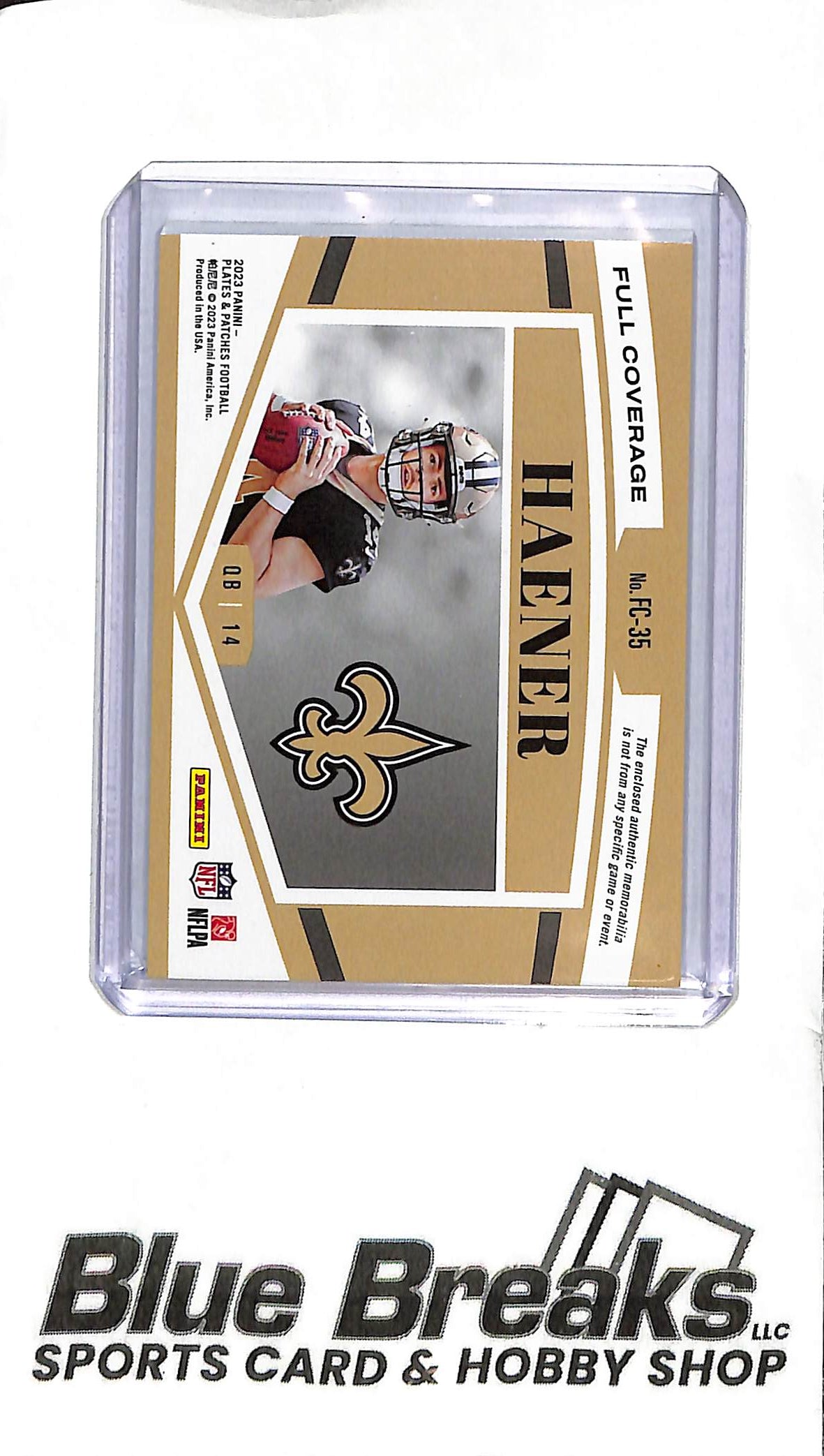 2023 Panini Plates & Patches - Jake Haener Rookie Patch - FC-35 - 04/45 - Football - Saints
