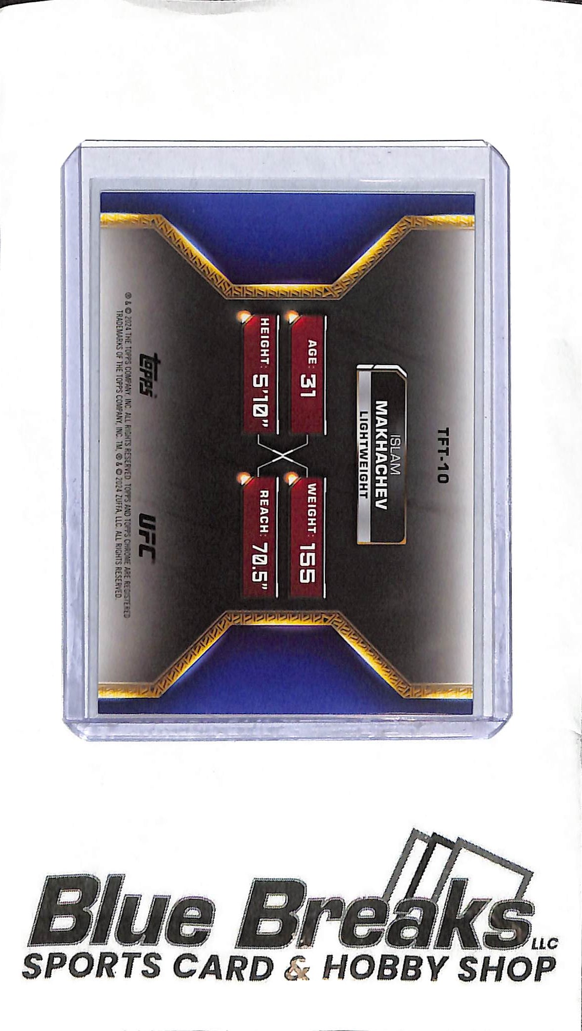 2024 Topps Chrome UFC - Islam Makhachev TFT-10 - Tale of the Tape - Black 6/10 - UFC - Lightweight