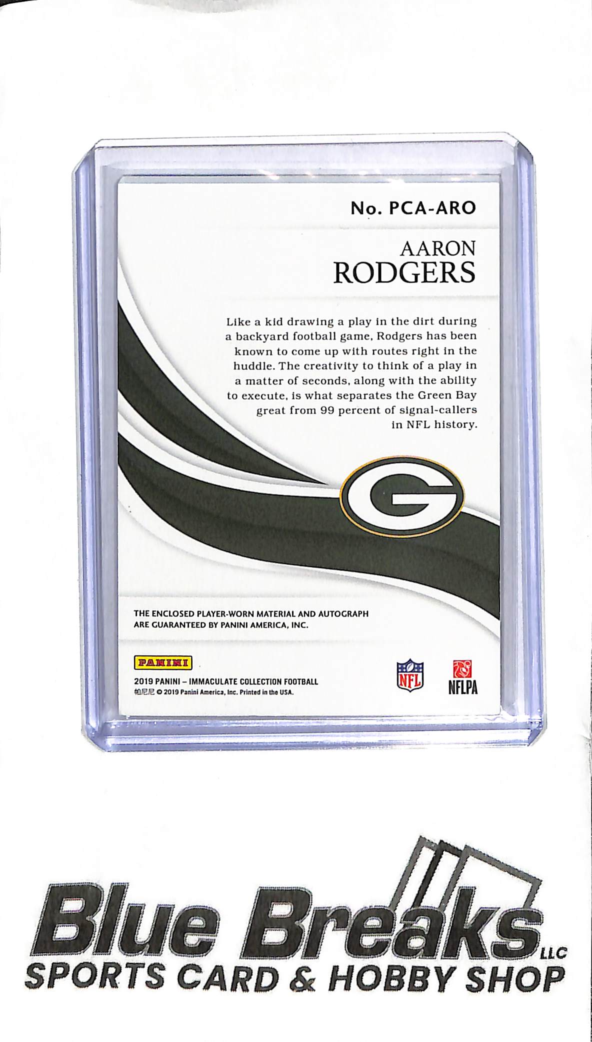 2019 Panini Immaculate - Aaron Rodgers Patch Auto - PCA-ARO - 07/10 - Football - Packers
