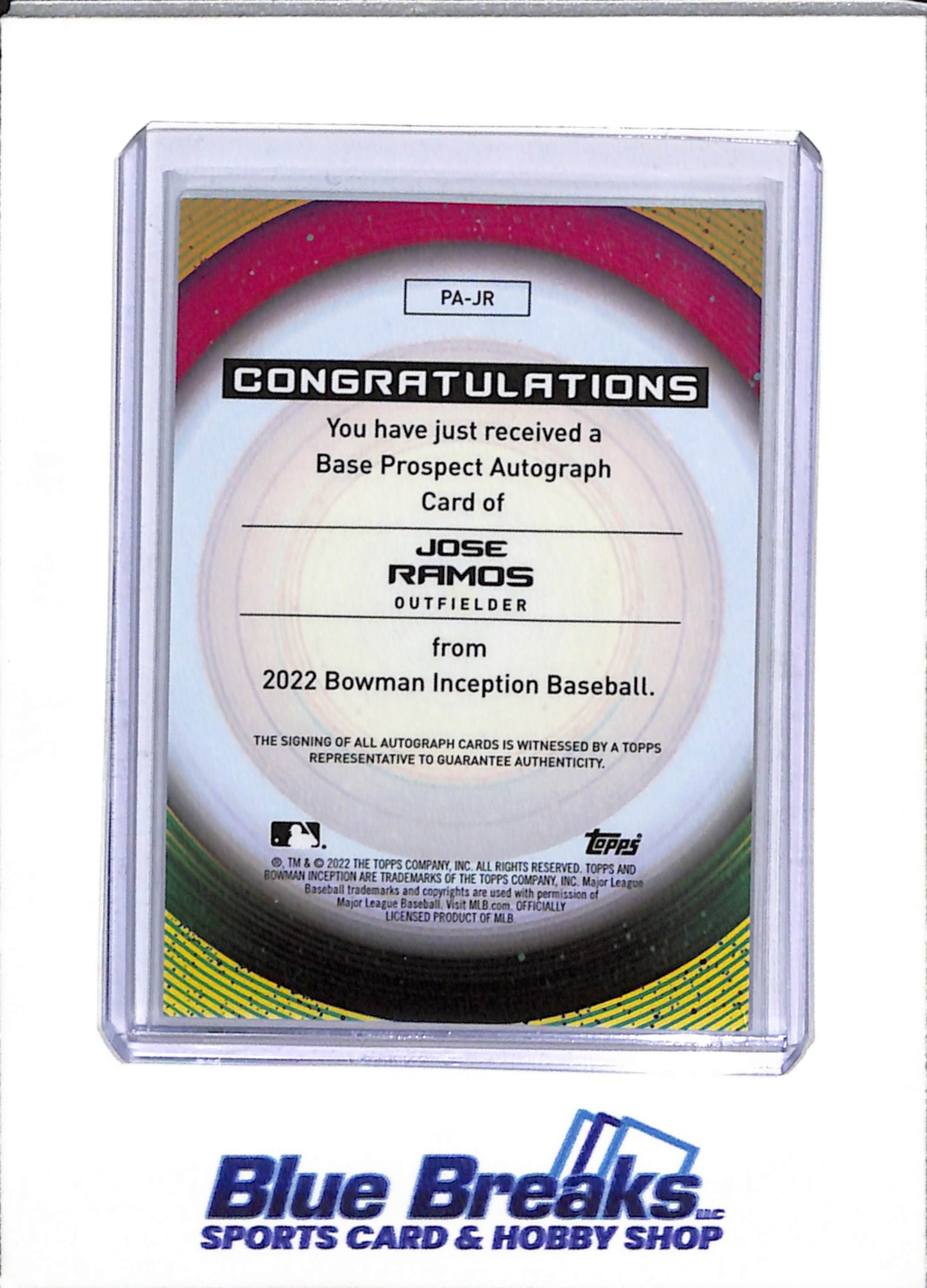 2022 Topps - Bowman - Inception Auto - Jose Ramos - 08/50 - #PA-JR - Baseball - Dodgers