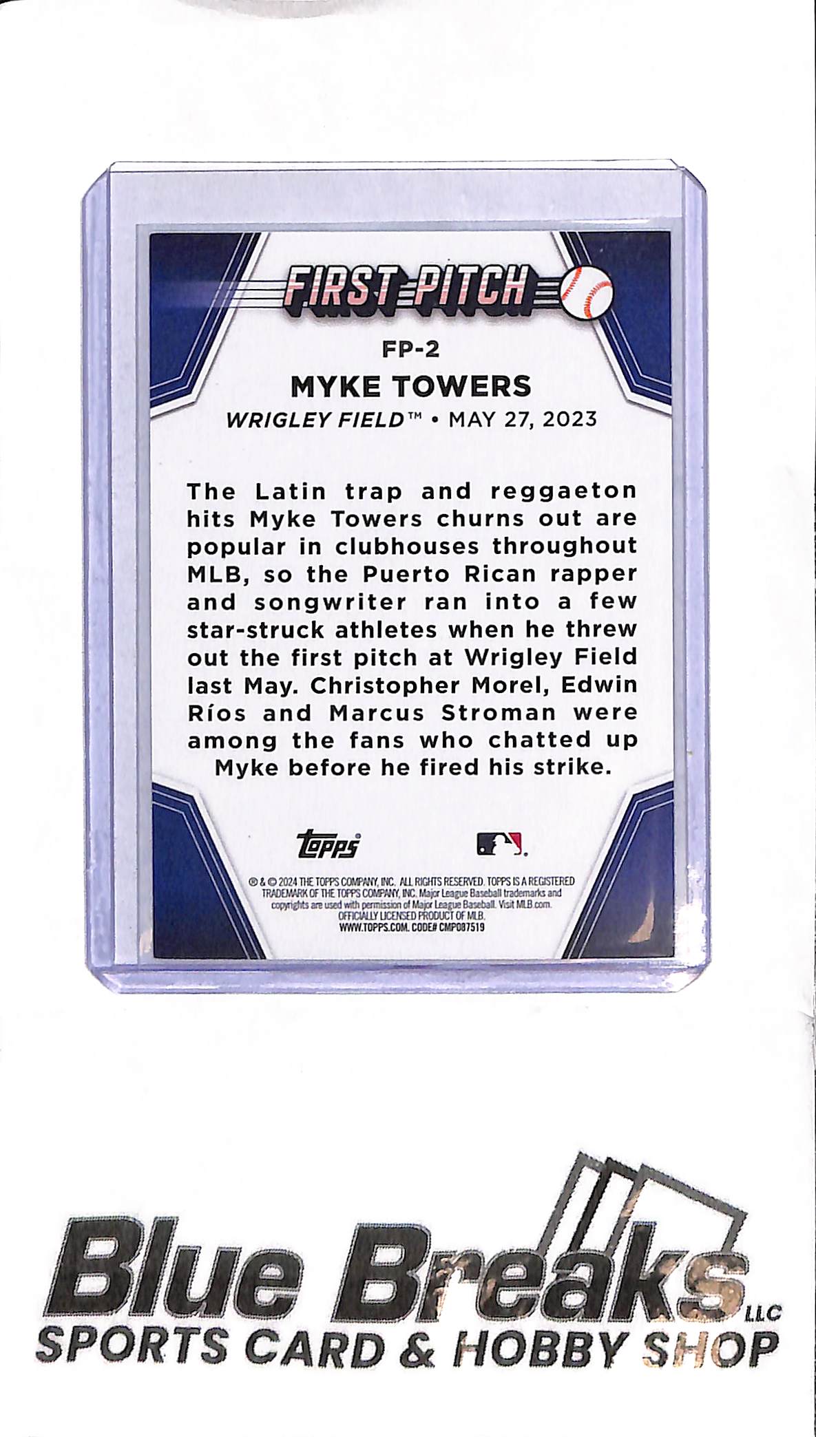 2024 Topps - Myke Towers First Pitch - FP-2 075/299 - Baseball - Cubs