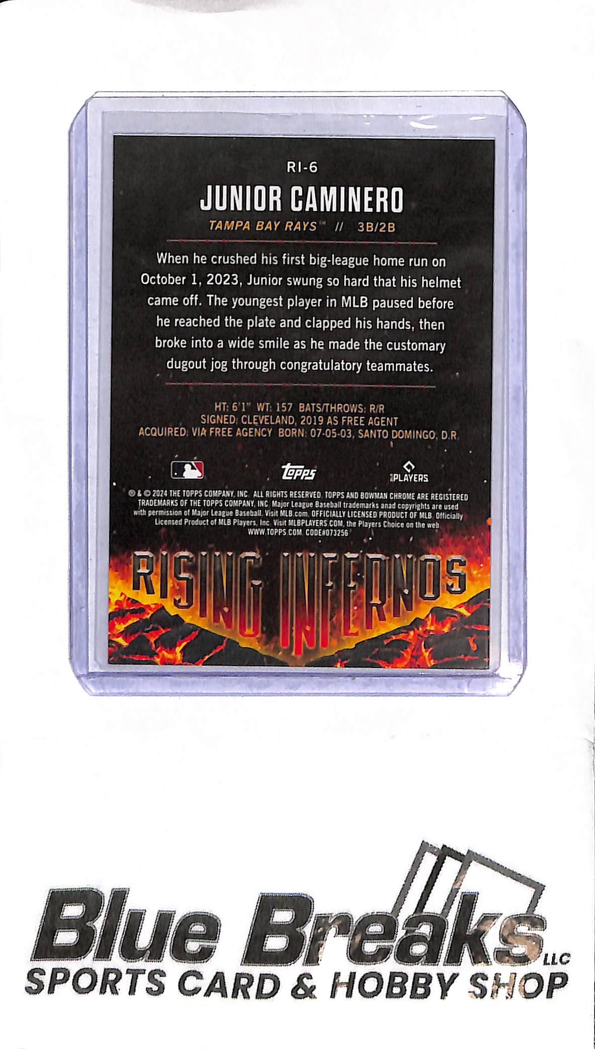 2024 Bowman Chrome - Junior Caminero - Rising Infernos - RI-6 131/150 - Baseball - Rays