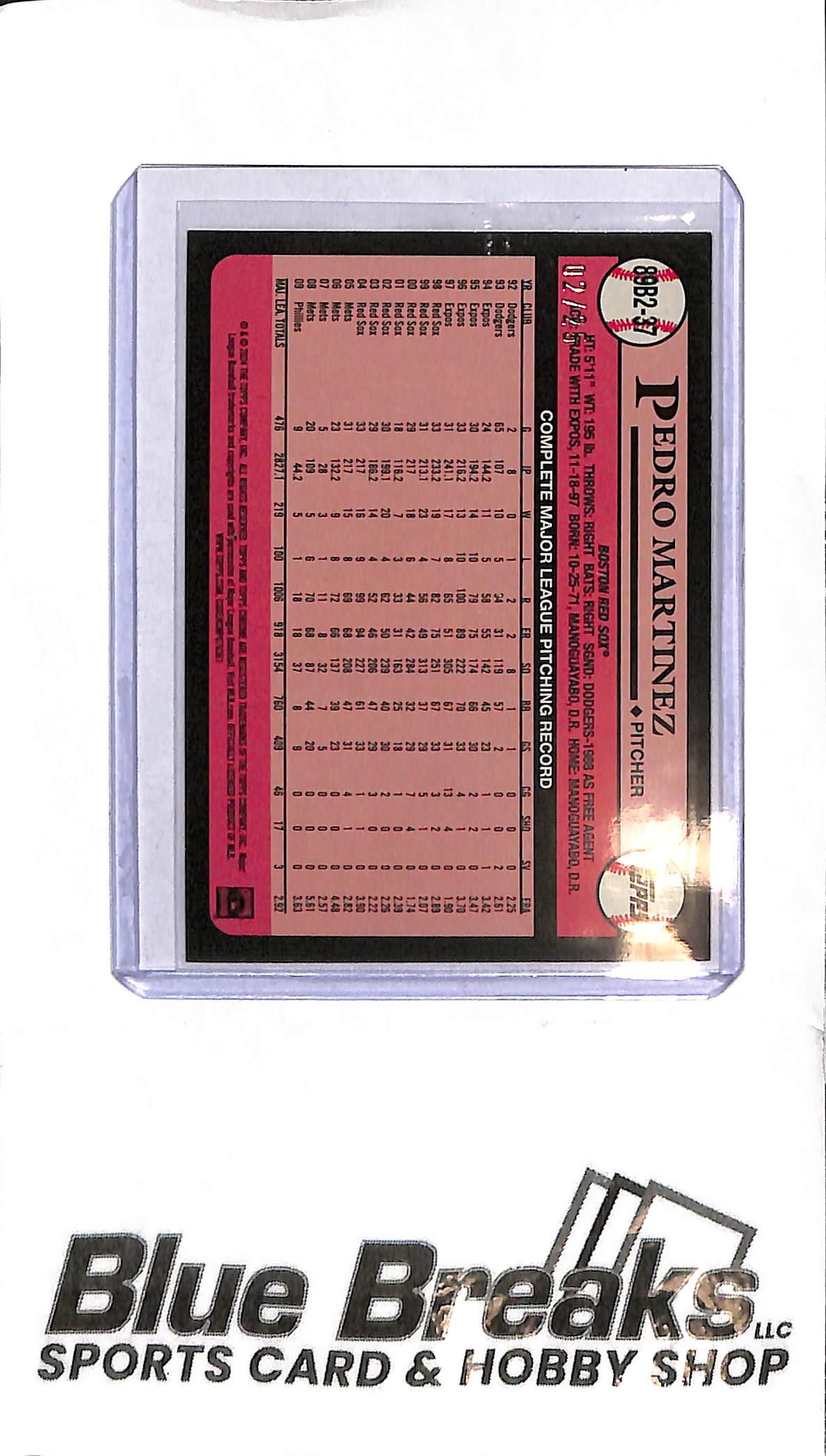 2024 Topps - Pedro Martinez - 89B2-37 - 02/25 - Baseball - Red Sox