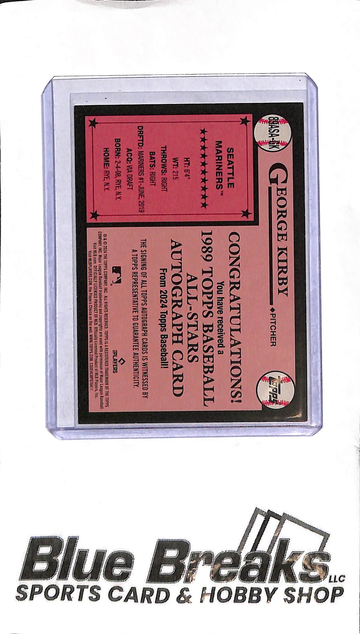 2024 Topps - George Kirby All-Star Auto - 89ASA-GK - Baseball - Mariners