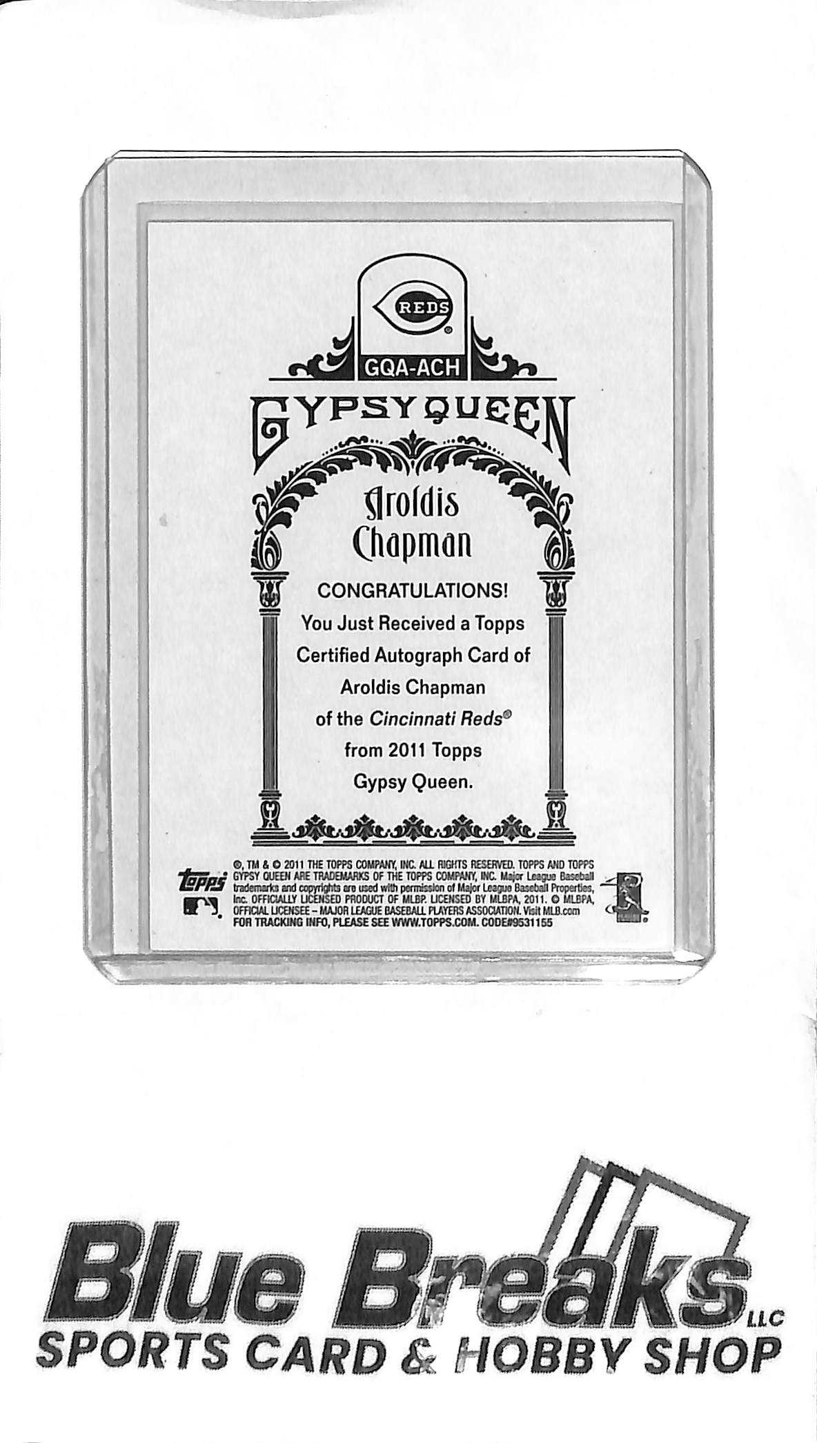 2011 Topps Gypsy Queen - Aroldis Chapman Auto - GQA-ACH - Baseball - Reds