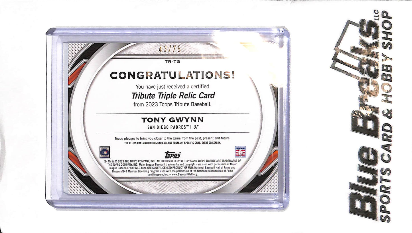 2023 Topps Tribute - Tony Gwynn Relic - TR-TG - 43/75 - Baseball - Padres