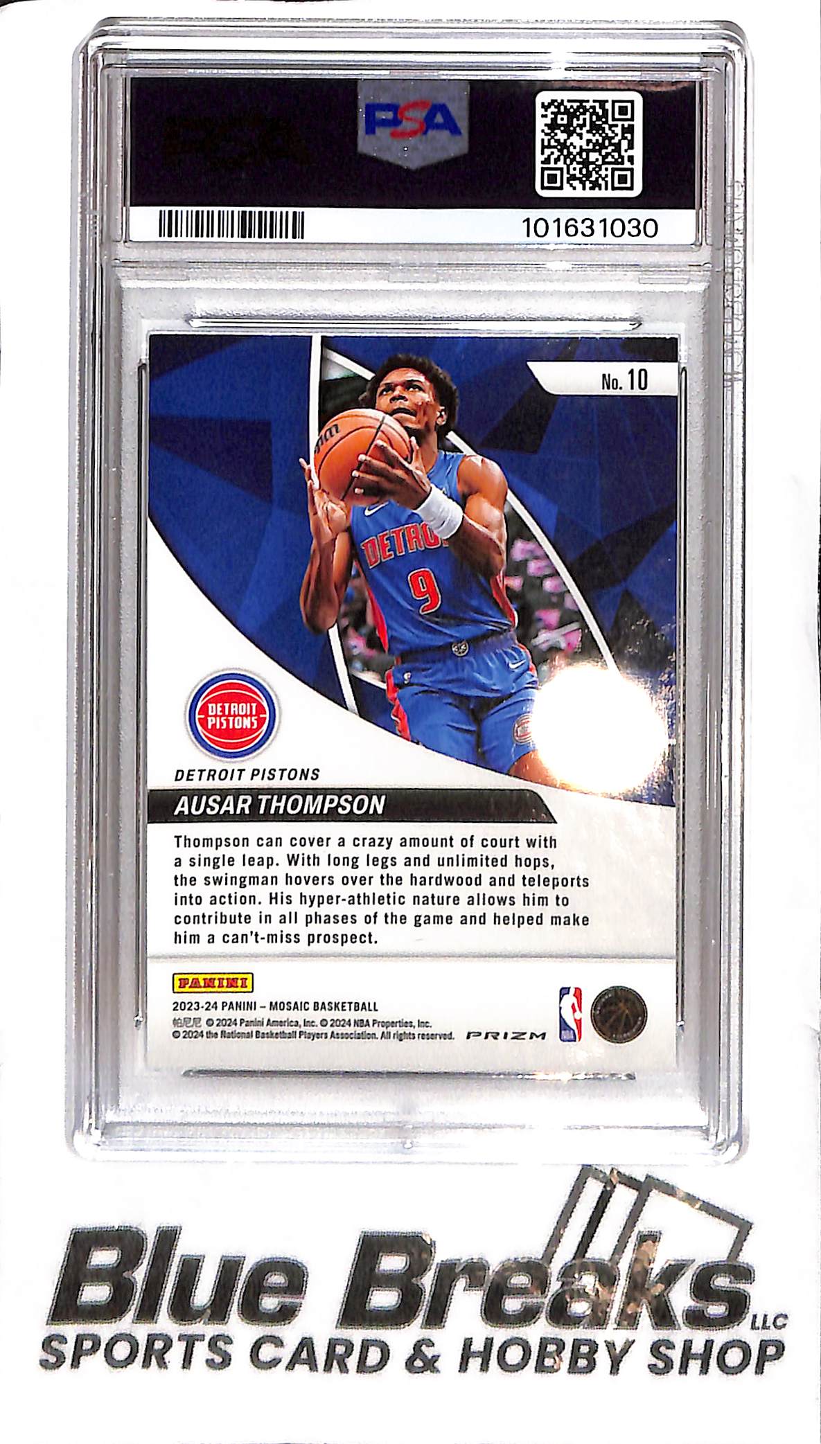 2023 Panini Mosaic - Ausar Thompson #10 - Elevate Green Mosaic - PSA 8 - RC - Basketball - Pistons