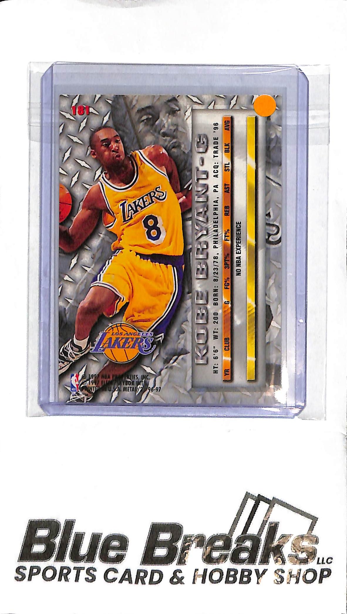 1997 Fleer Metal - Kobe Bryant - 181 - Basketball - Lakers