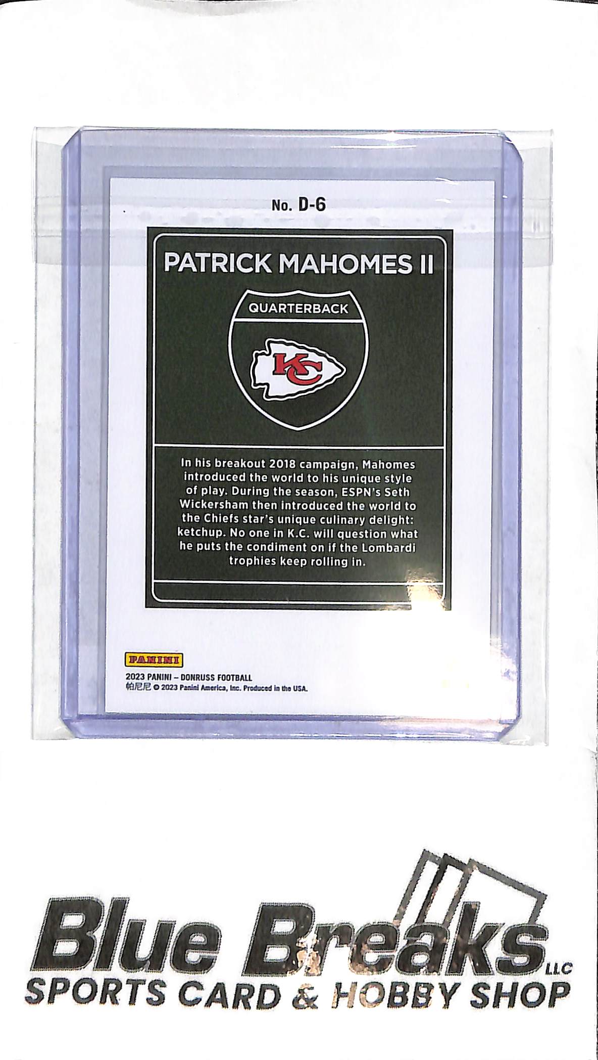 2023 Donruss Downtown - Patrick Mahomes II - Holo D-6 - Football - Chiefs