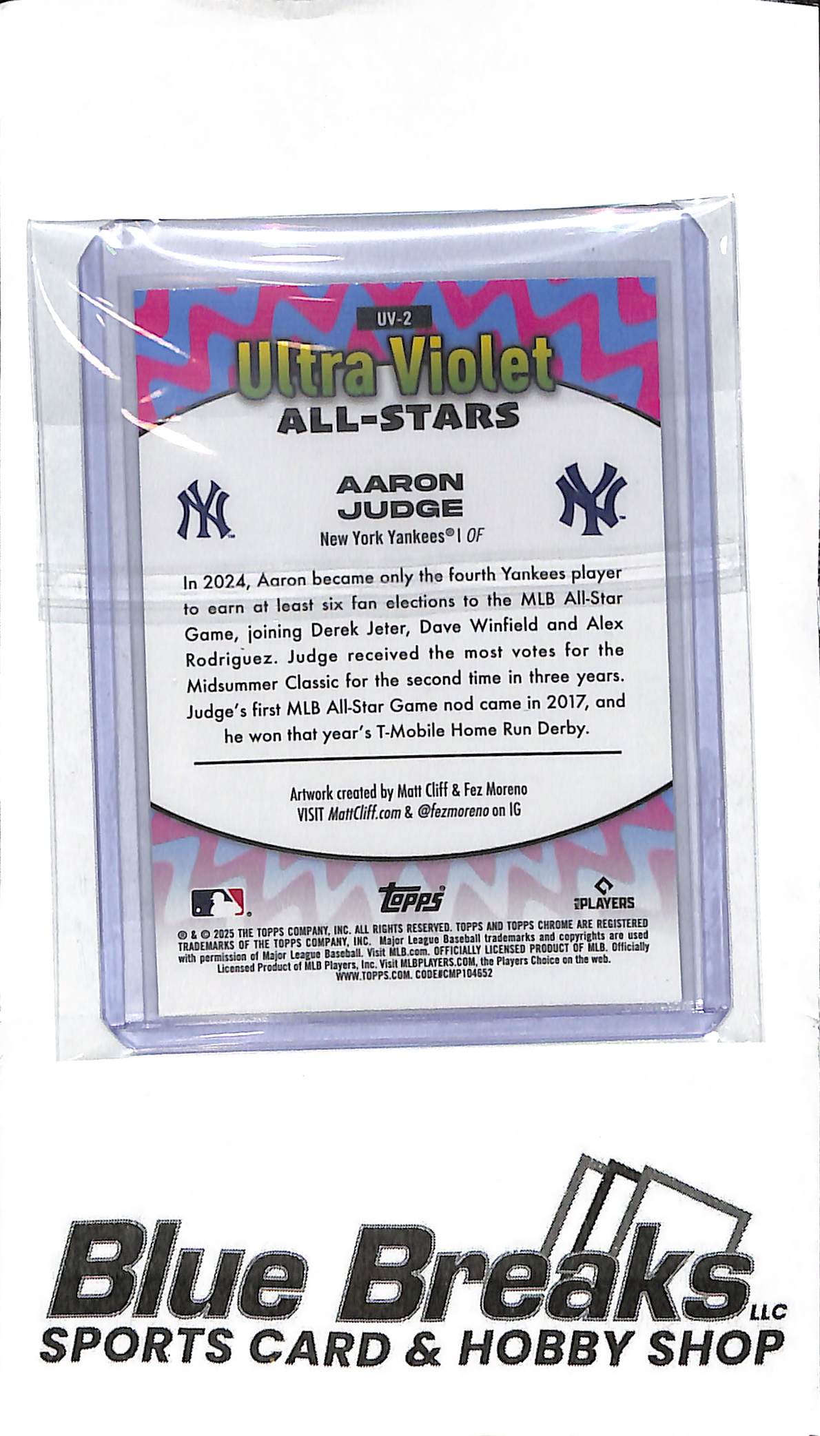 2025 Topps Chrome - Aaron Judge - Ultra Violet UV-2 - Baseball - Yankees