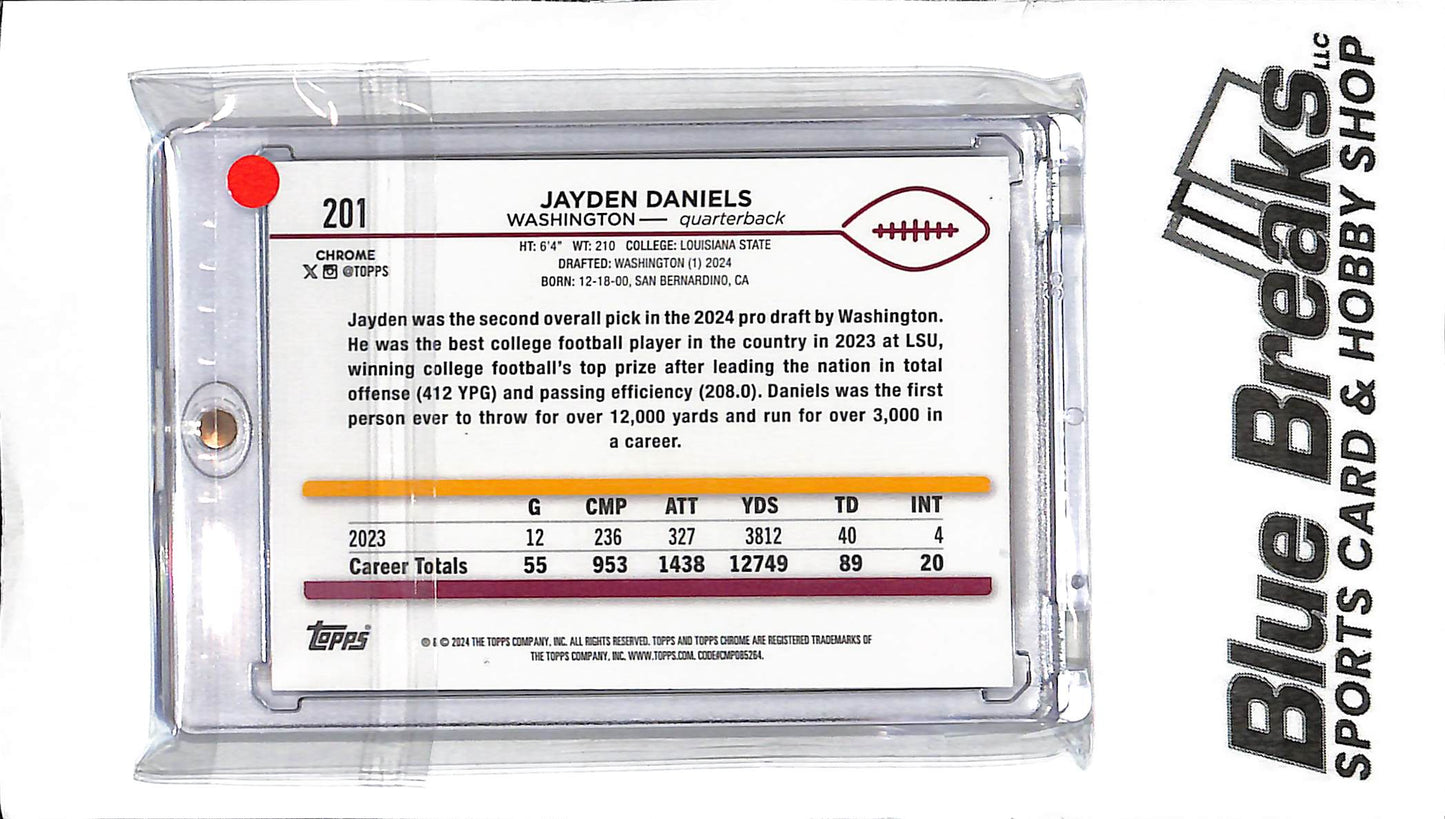 2024 Topps Chrome - Jayden Daniels - RC - Checkerboard Holo #201 - Football - Commanders