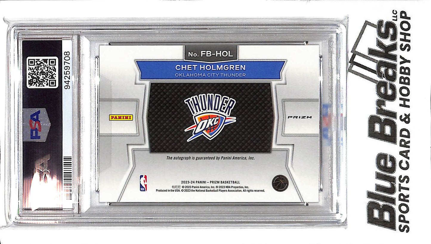 2023 Panini Prizm - Chet Holmgren Auto - PSA GM 10 - Bubble Holo FB-HOL - Basketball - Thunder