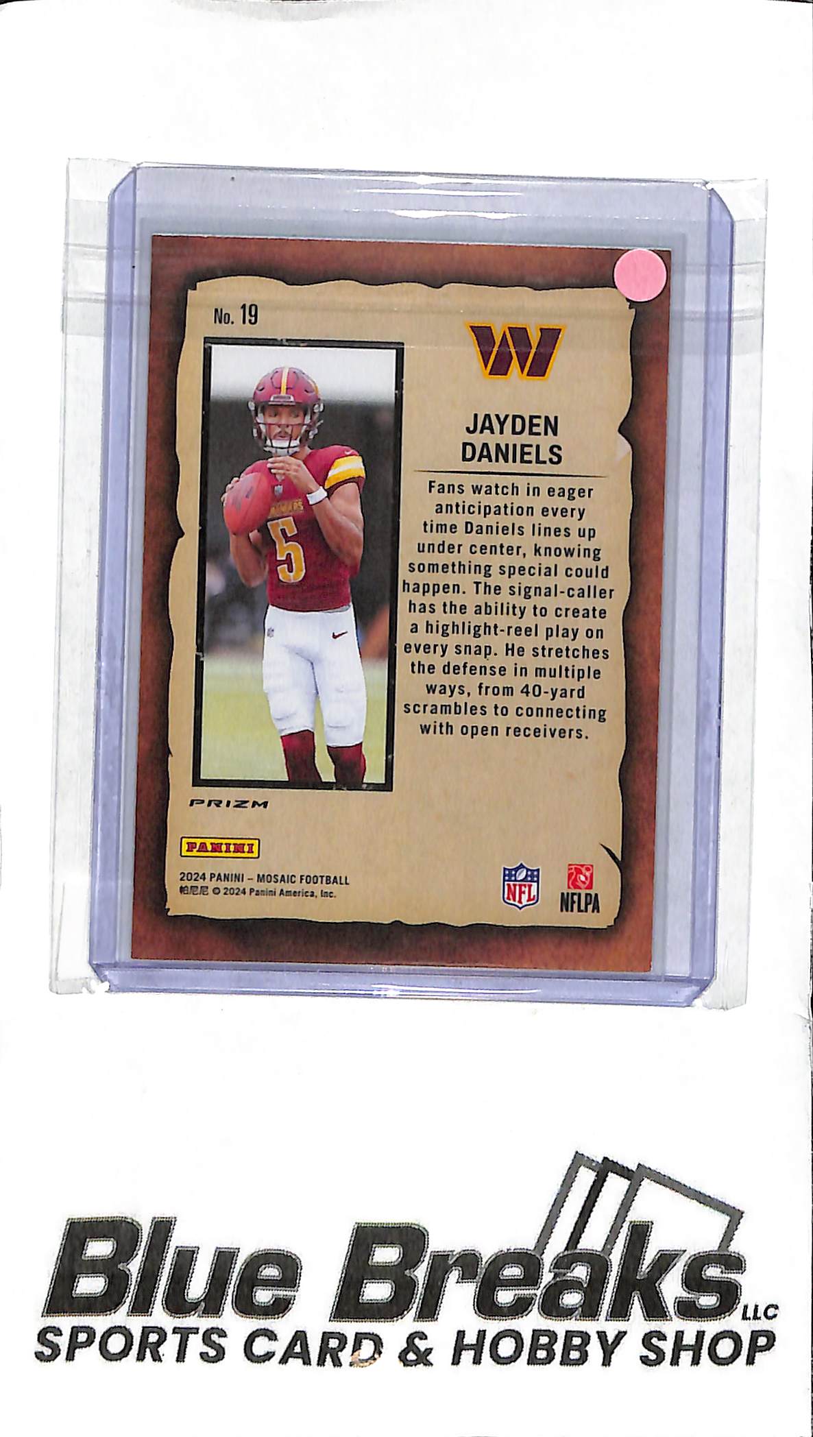 2024 Panini Mosaic - Jayden Daniels - Green Prizm #19 - RC - Football - Commanders